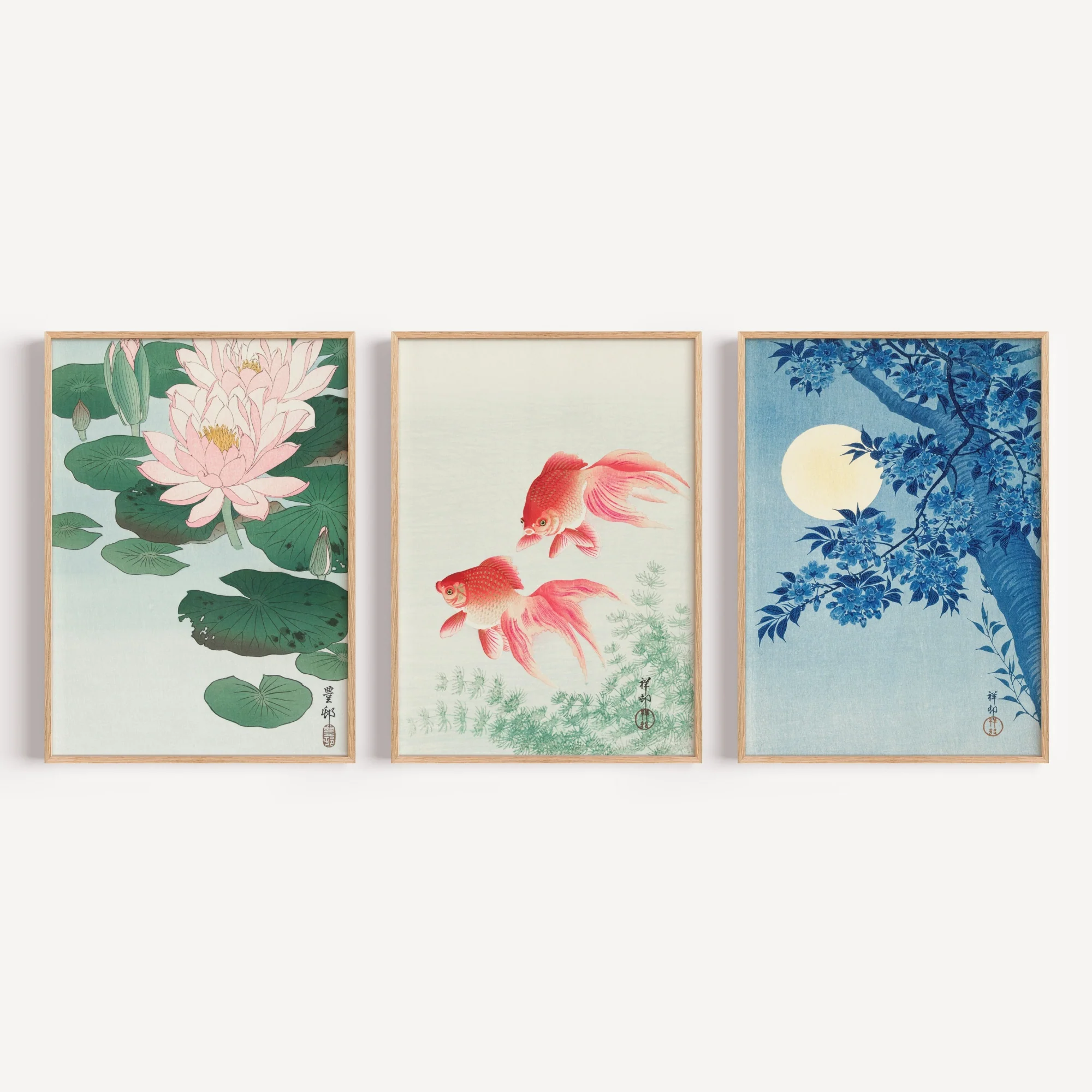 3x Vintage Japanese Exhibitions by Ohara Koson