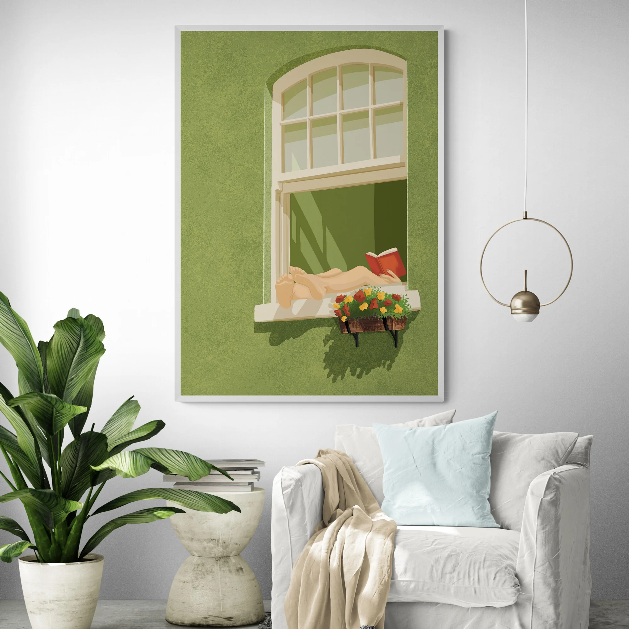 Afternoon Reading Woman Art Print - Image 2