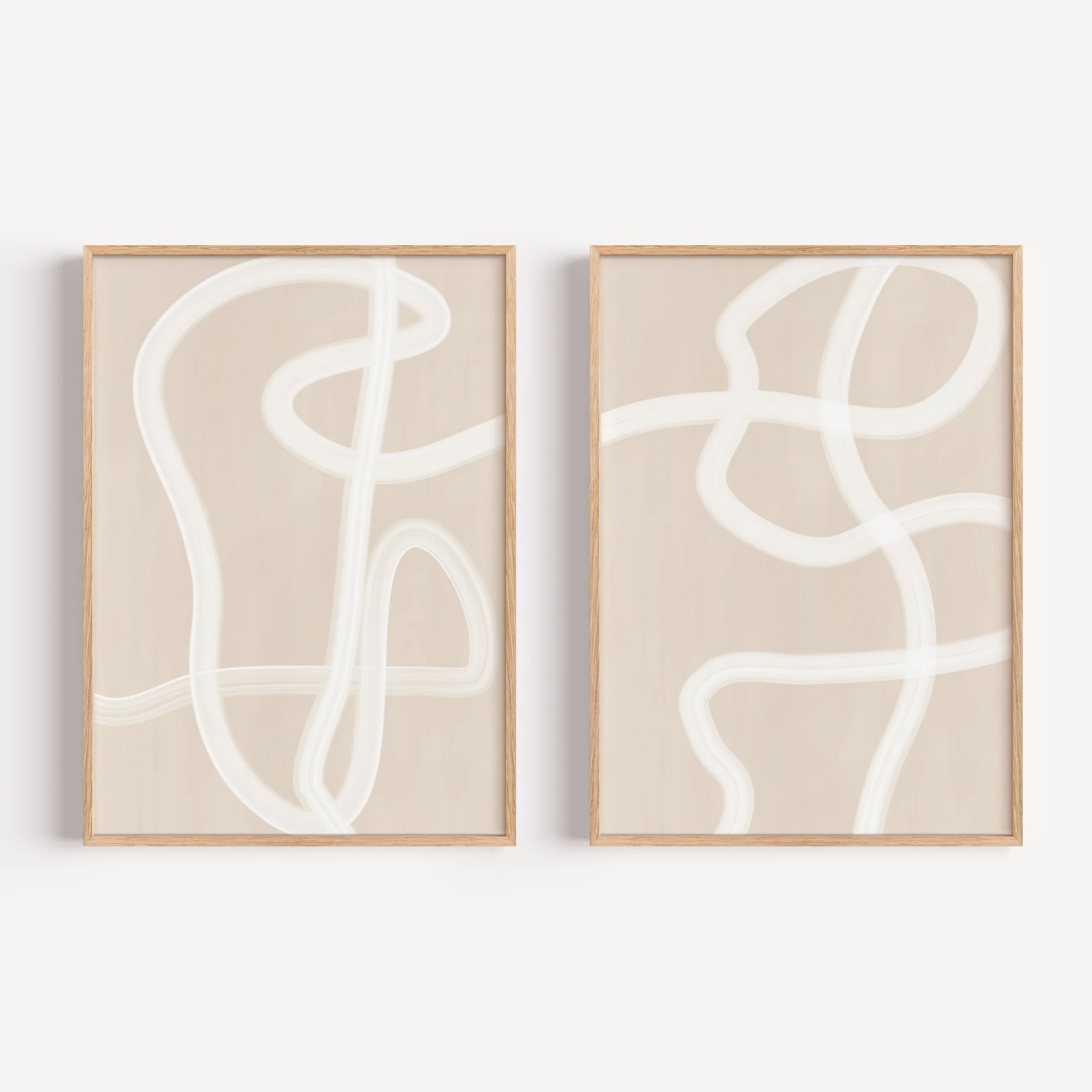 Beige Abstract Set by Elena Ristova