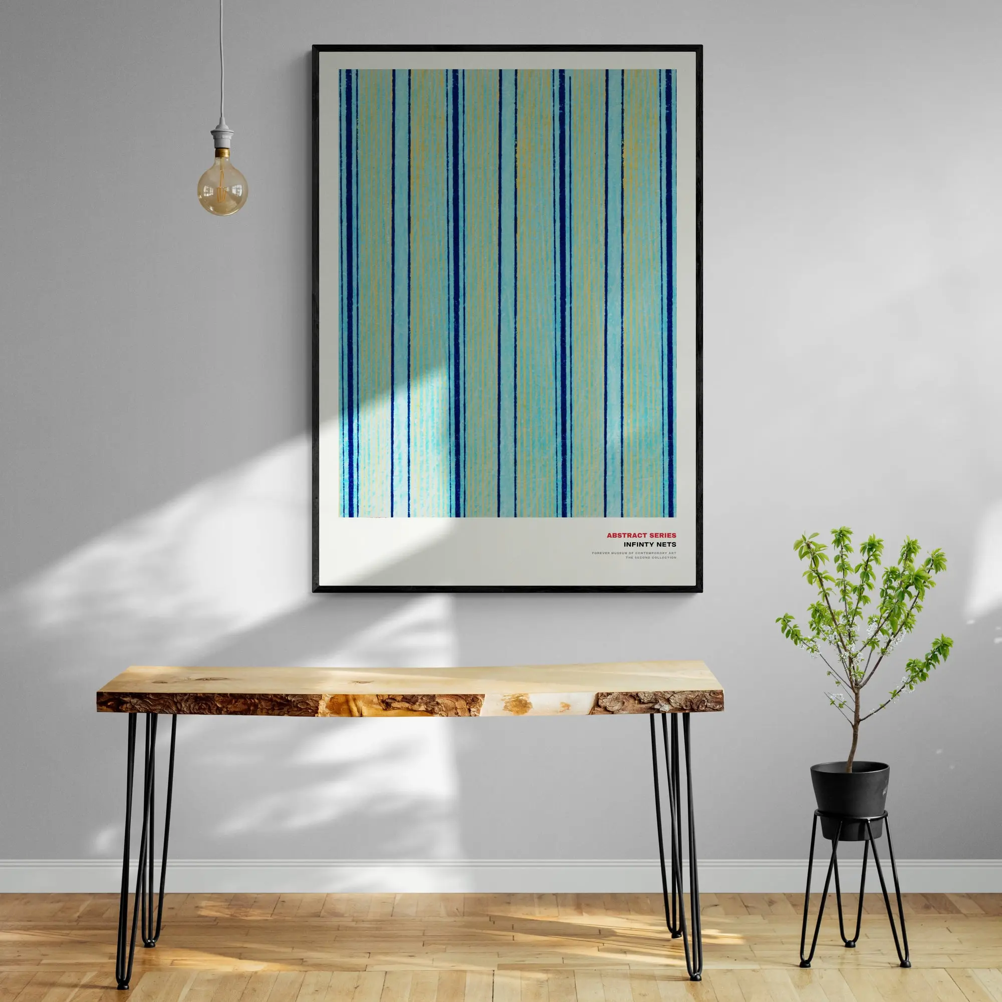 Blue Japanese Woodblock Pattern Art Print - Image 3