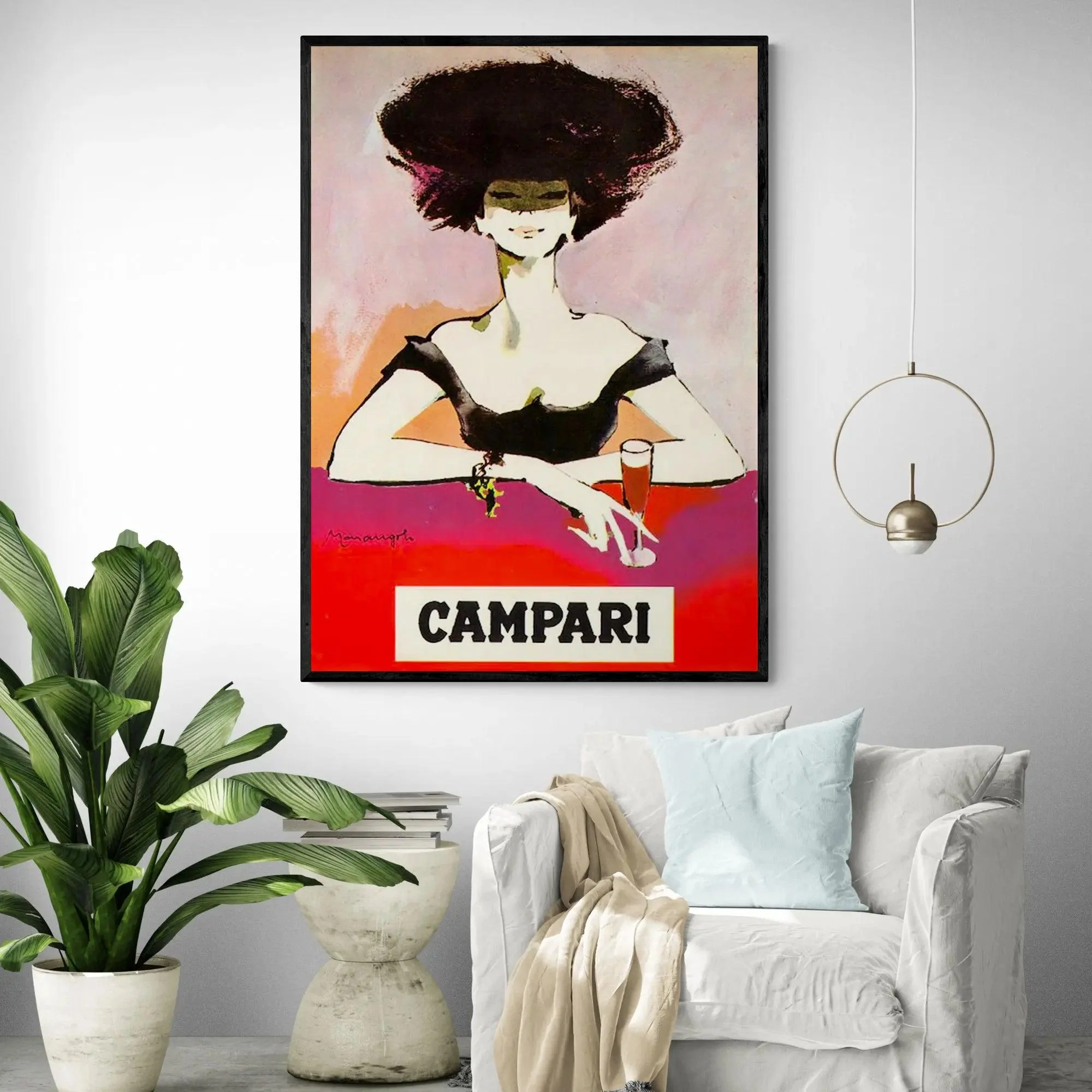 Campari Woman Vintage Art Poster