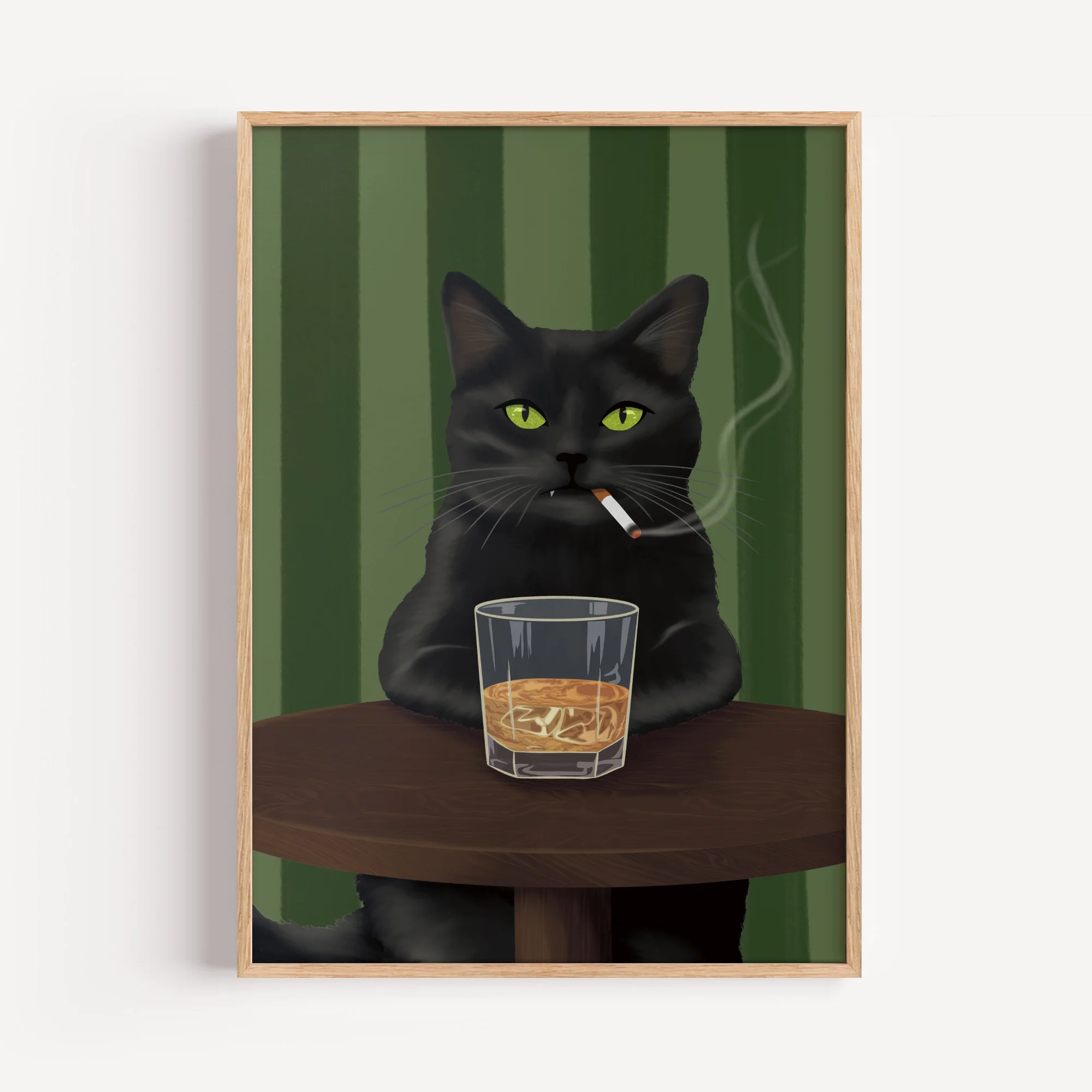 Smoking Cat Art Print