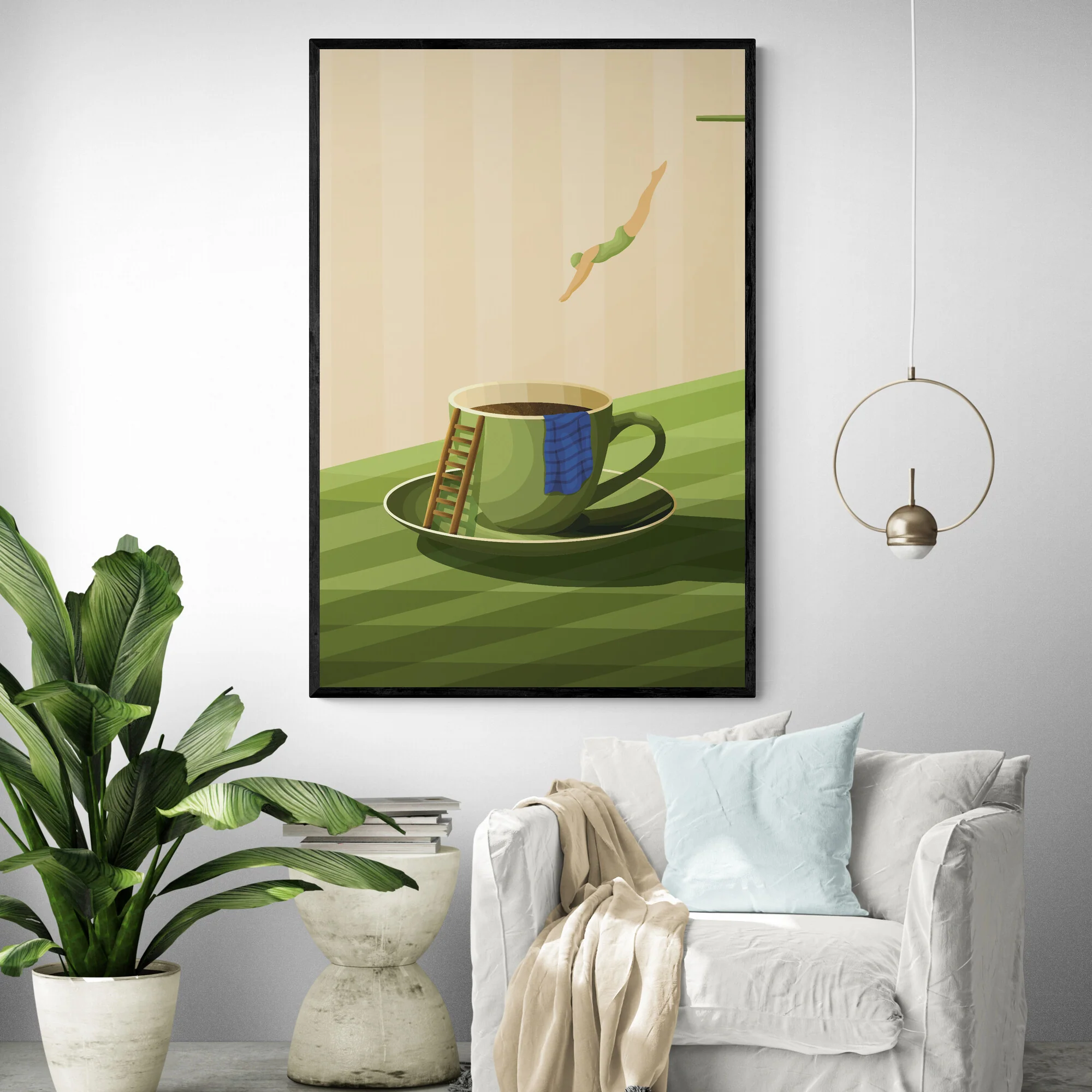 Diving Woman Art Print - Image 2