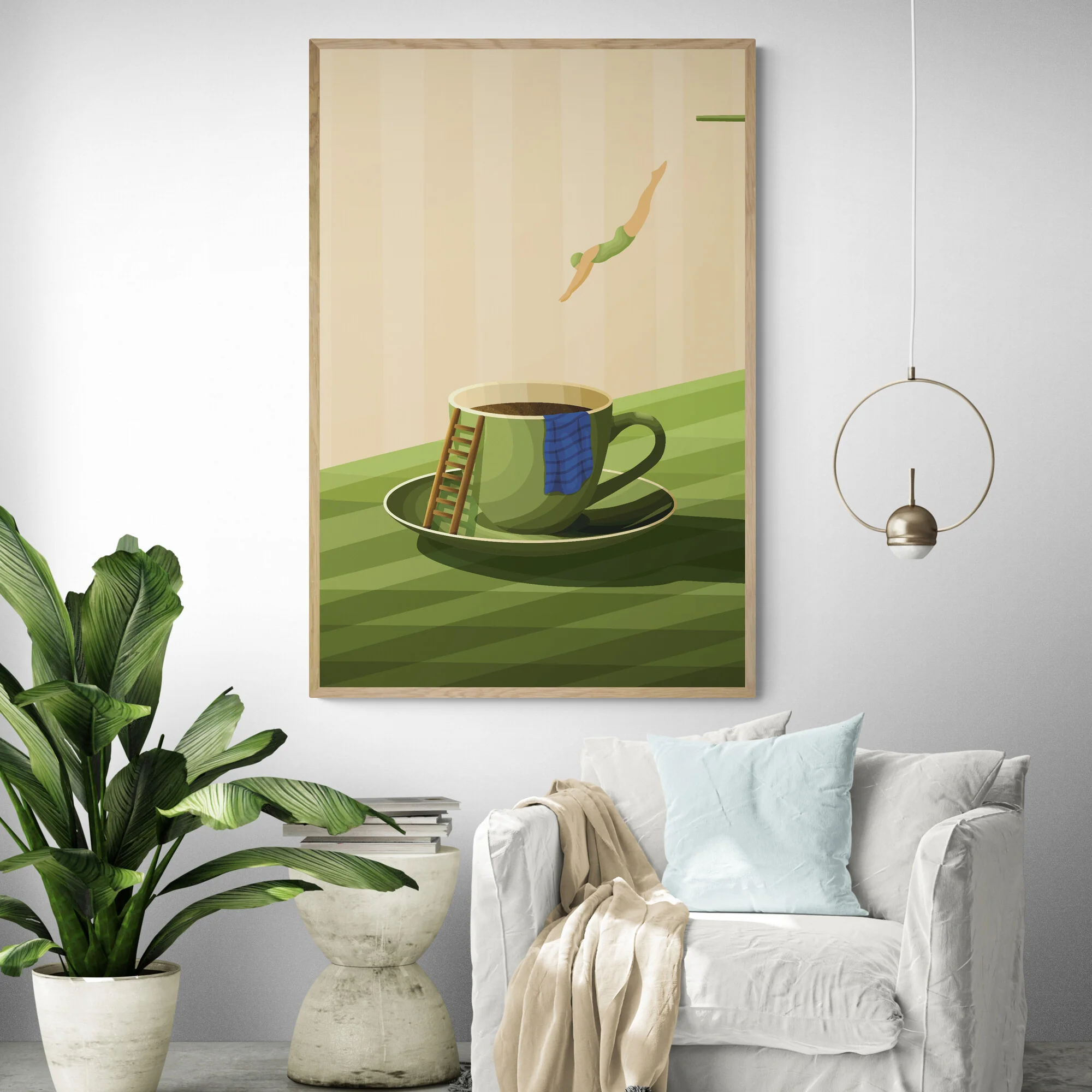 Diving Woman Art Print - Image 3