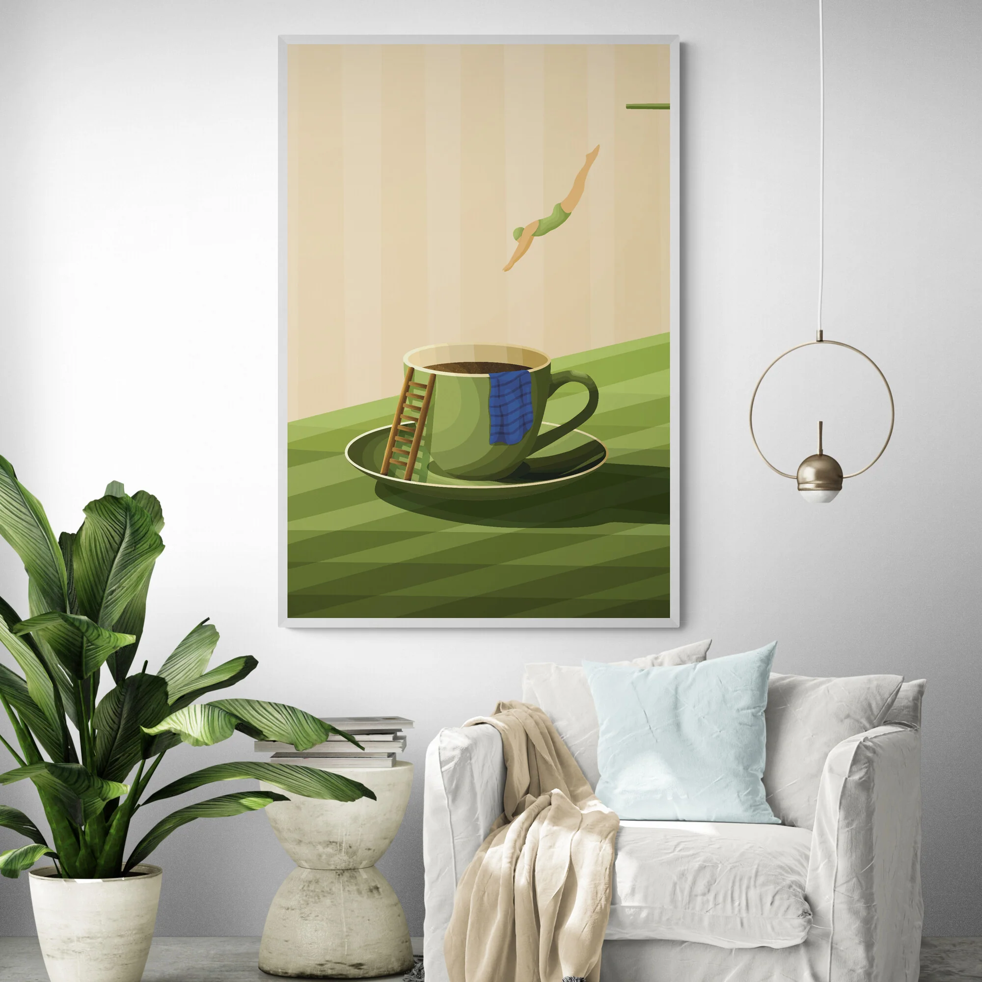 Diving Woman Art Print - Image 4