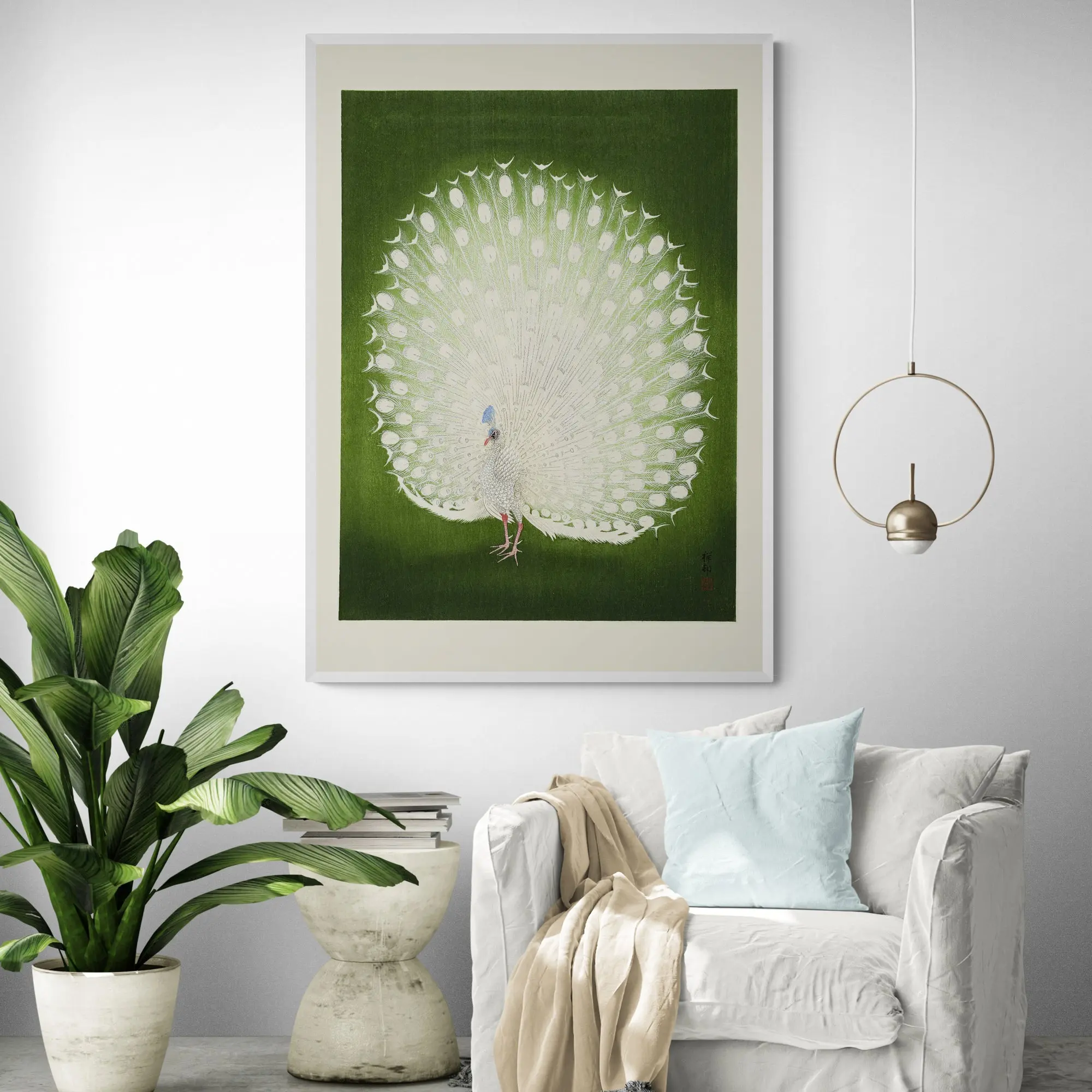 Green Peacock by Ohara Koson - Image 3