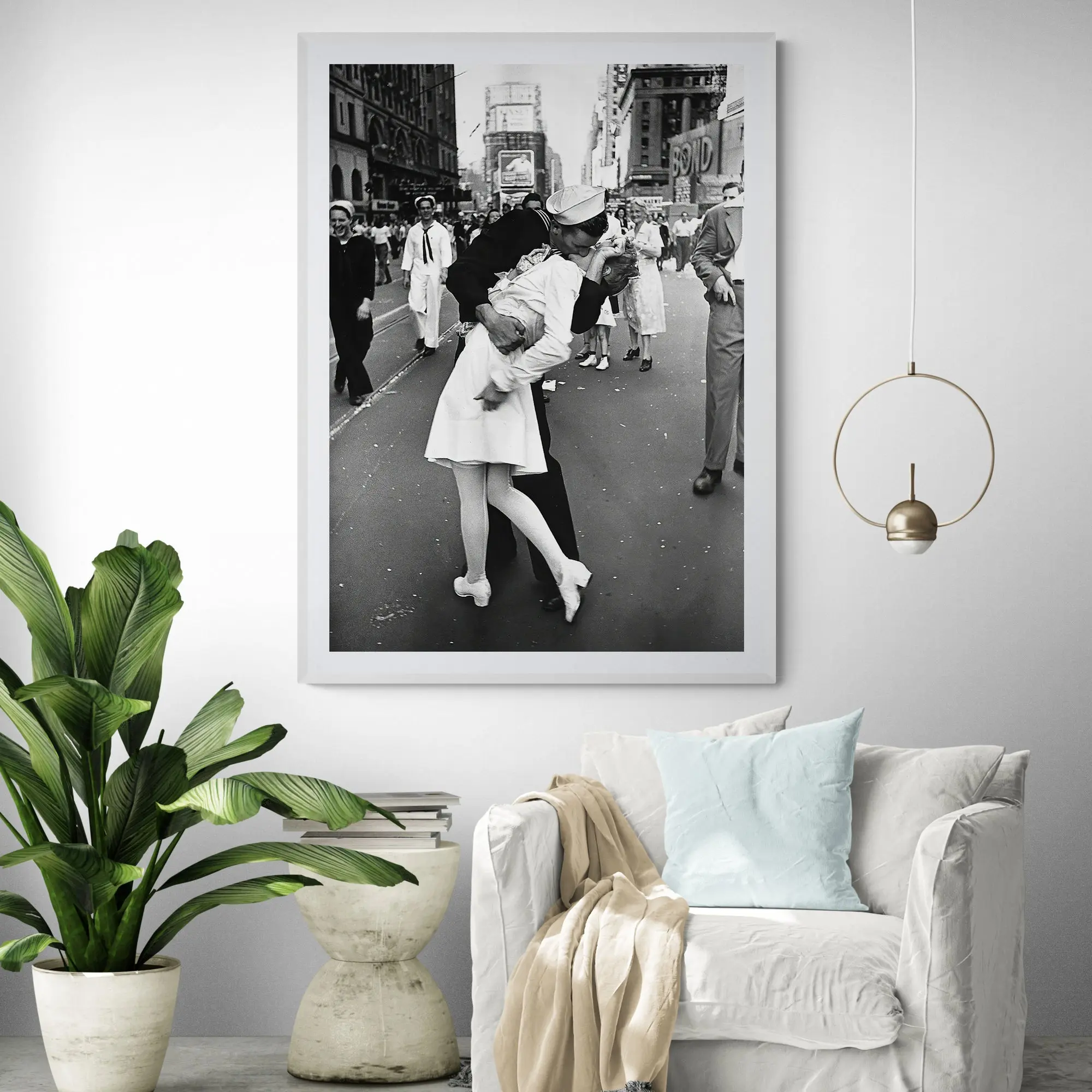 Happy Sailor Kissing Nurse 1945 Art Print - Image 3