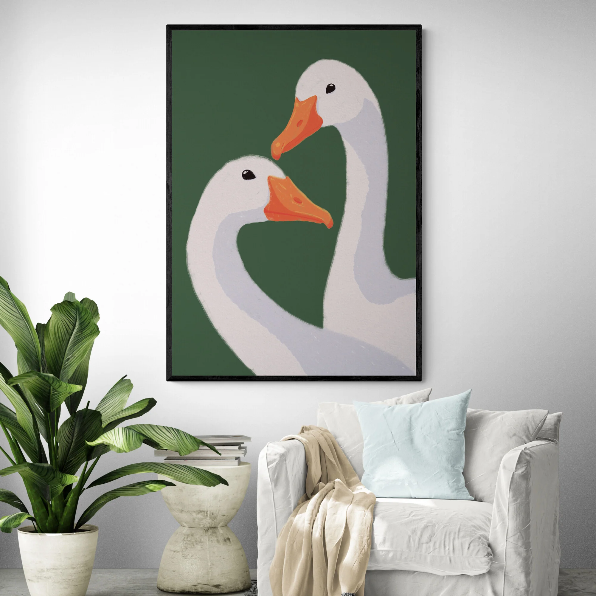 Love Swans Art Print - Image 2