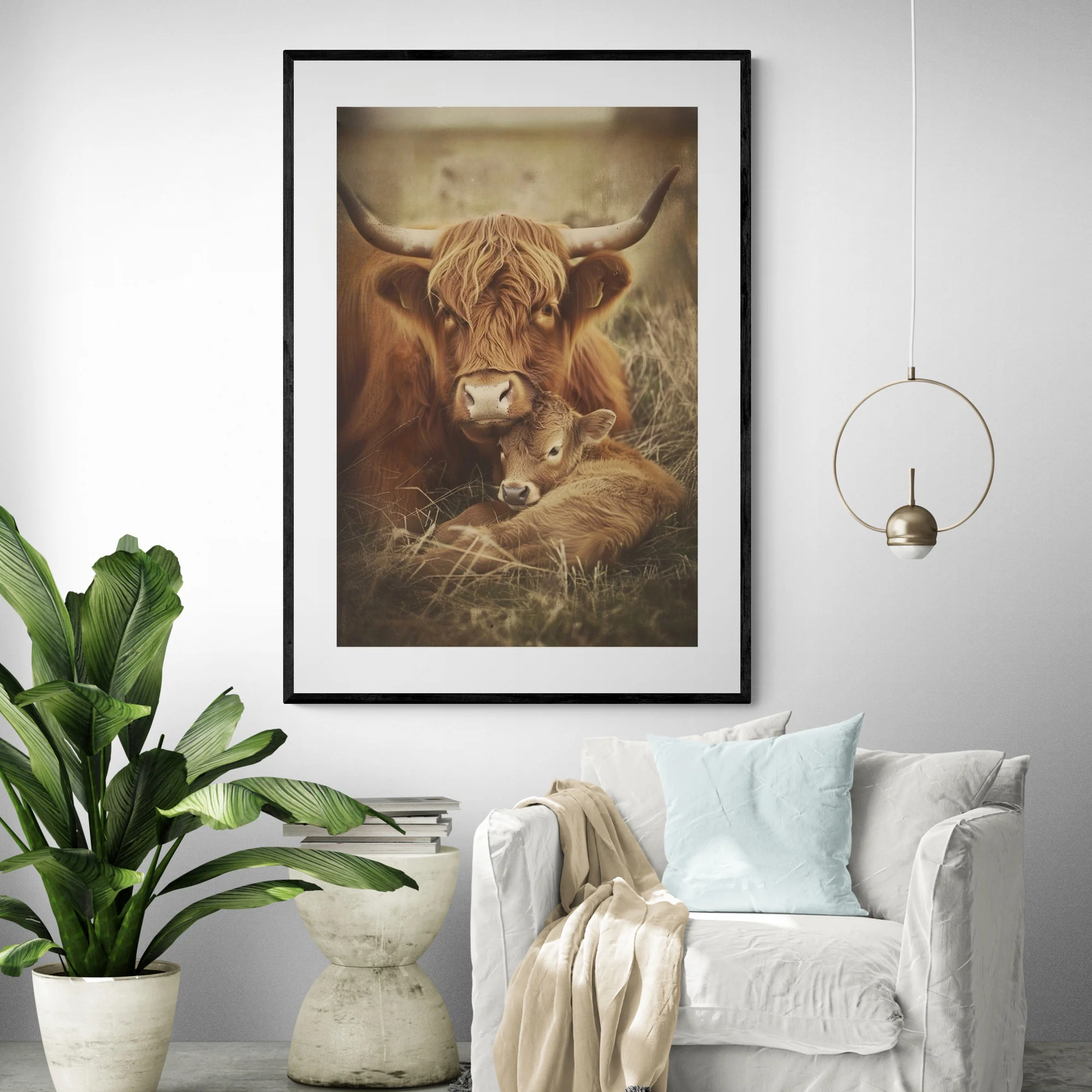 Mama & Baby Highland Art Print - Image 2