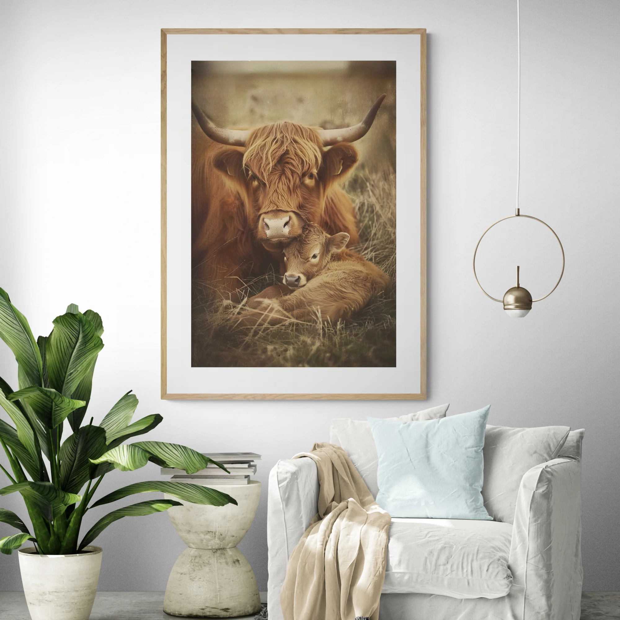 Mama & Baby Highland Art Print - Image 3