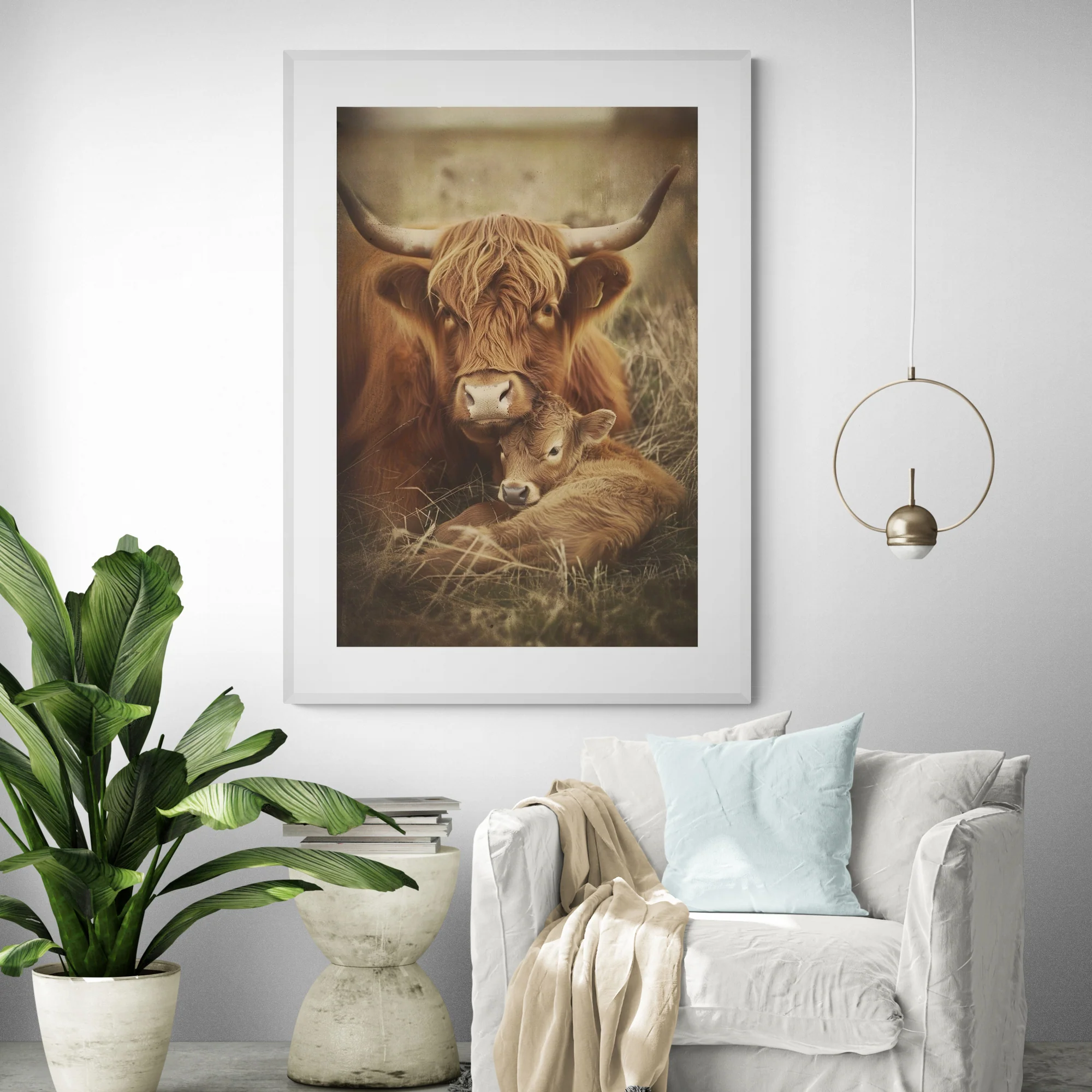 Mama & Baby Highland Art Print - Image 4