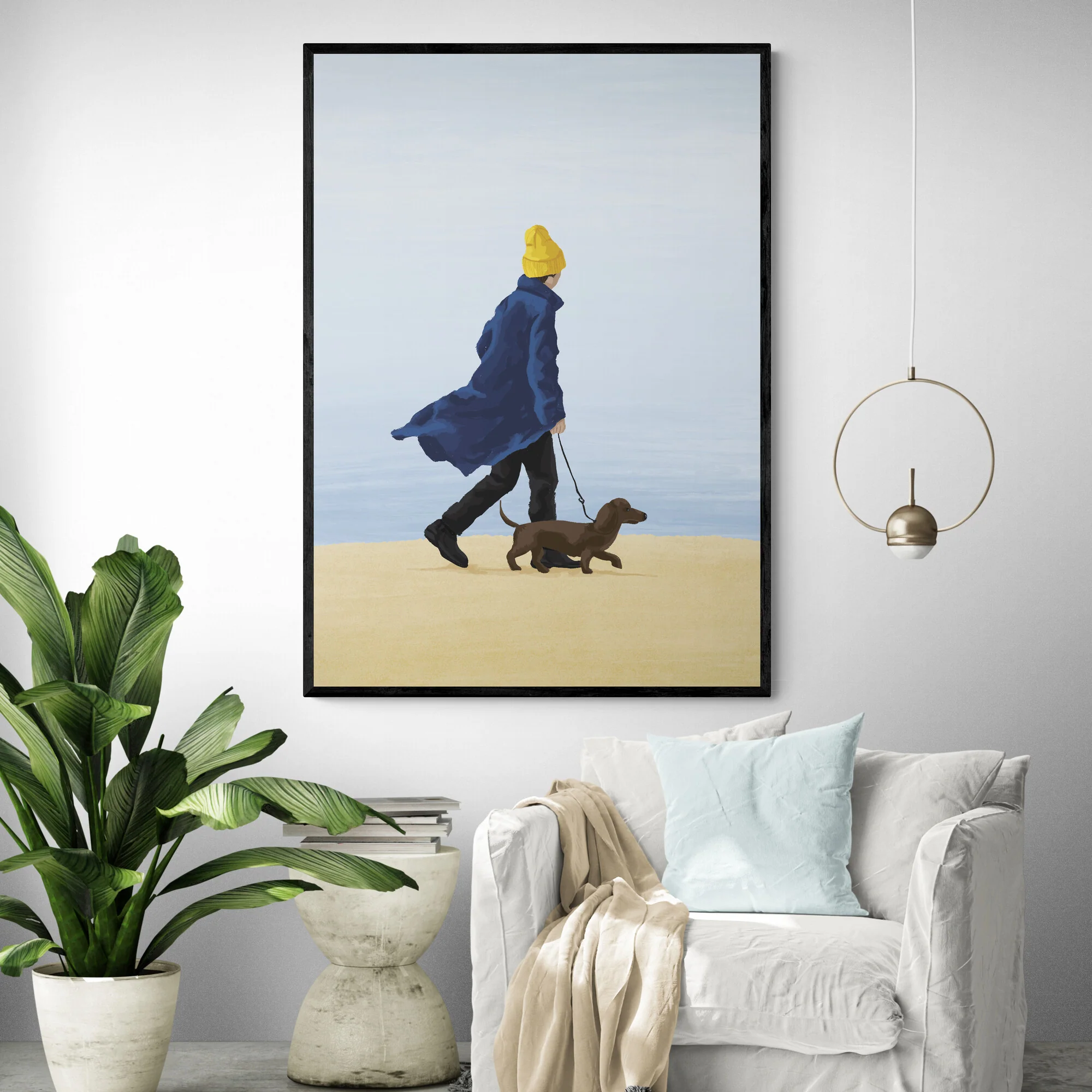 Coastal Walk Dog Art Print - Image 2