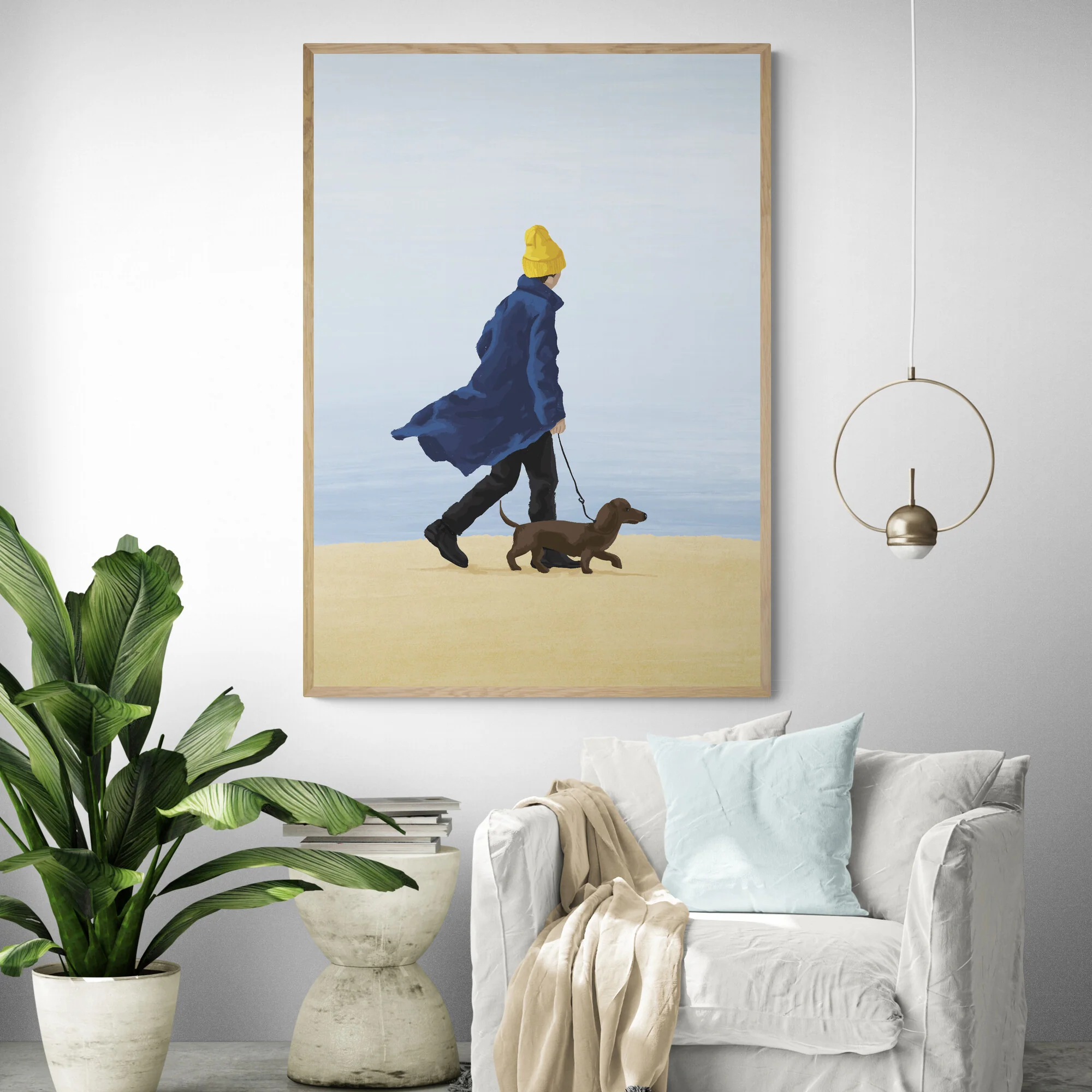 Coastal Walk Dog Art Print - Image 3