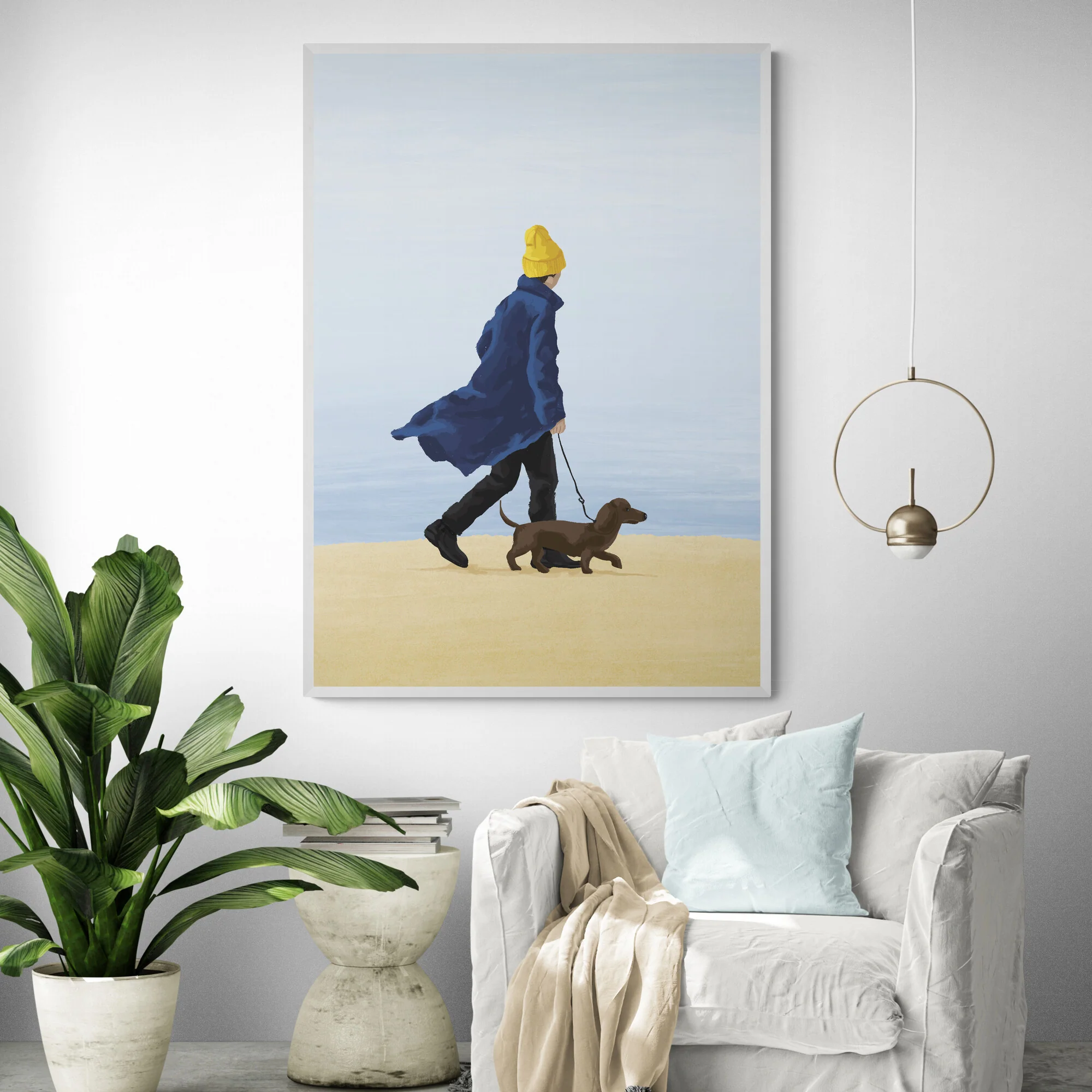 Coastal Walk Dog Art Print - Image 4