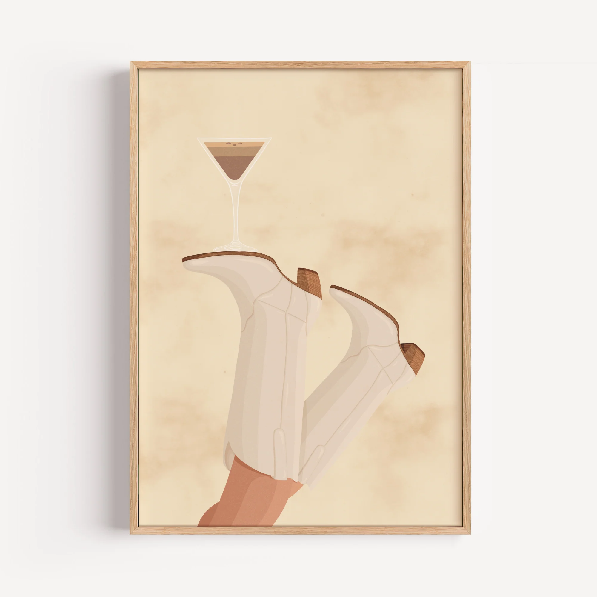 Martini On Boots Art Print