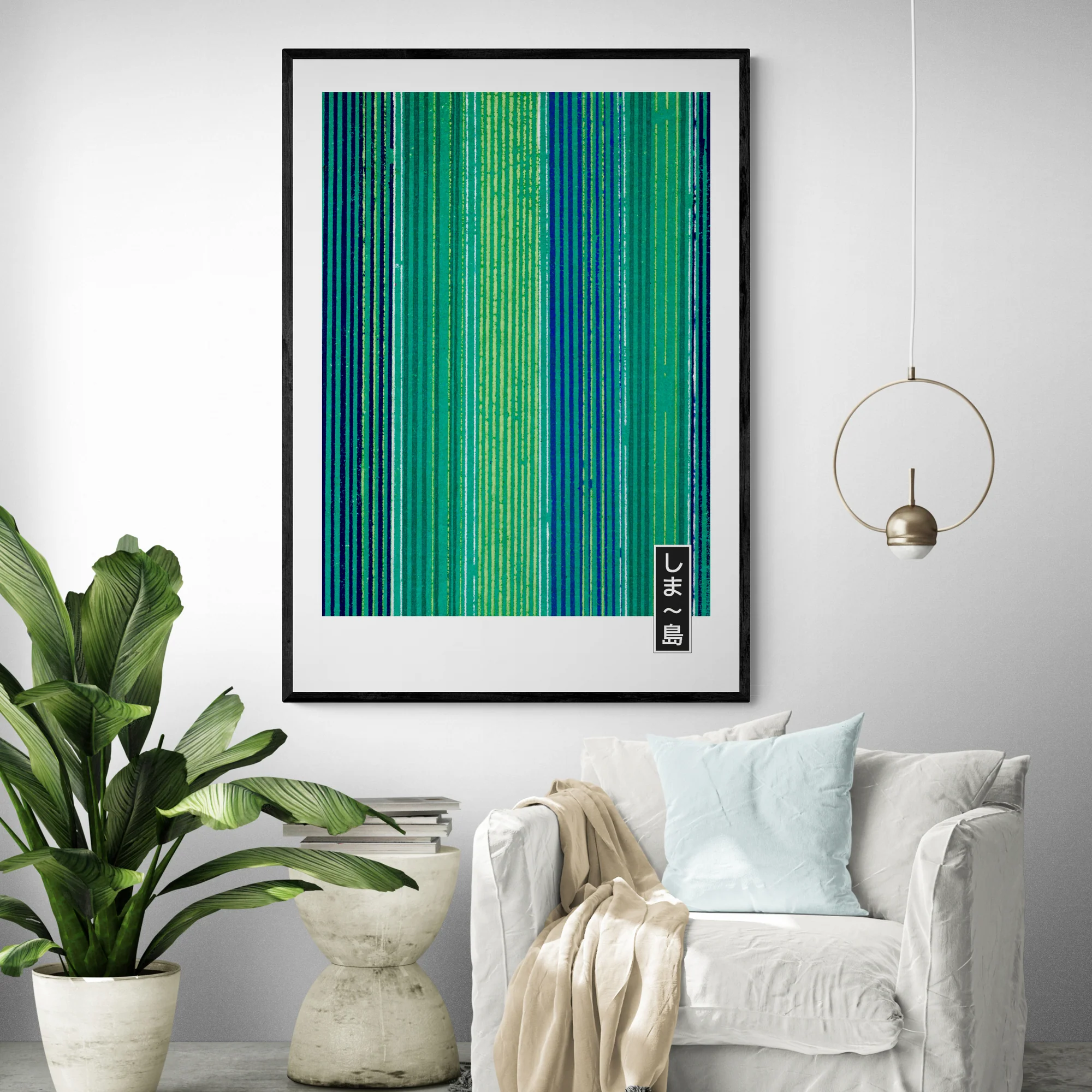 Minimal Green Japanese Print - Image 2