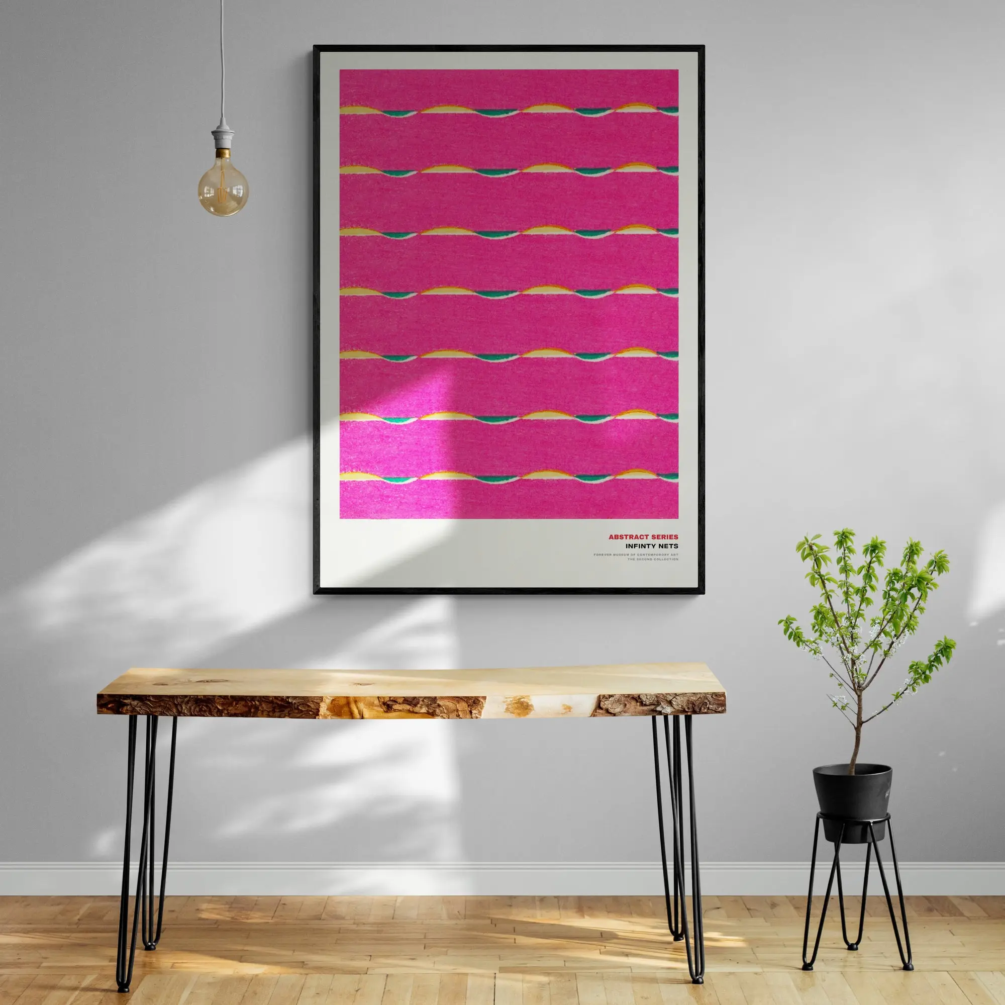 Pink Japanese Woodblock Pattern Art Print - Image 2