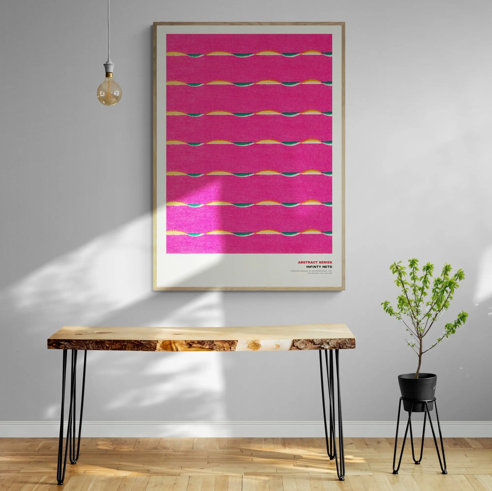 Pink Japanese Woodblock Pattern Art Print - Image 4