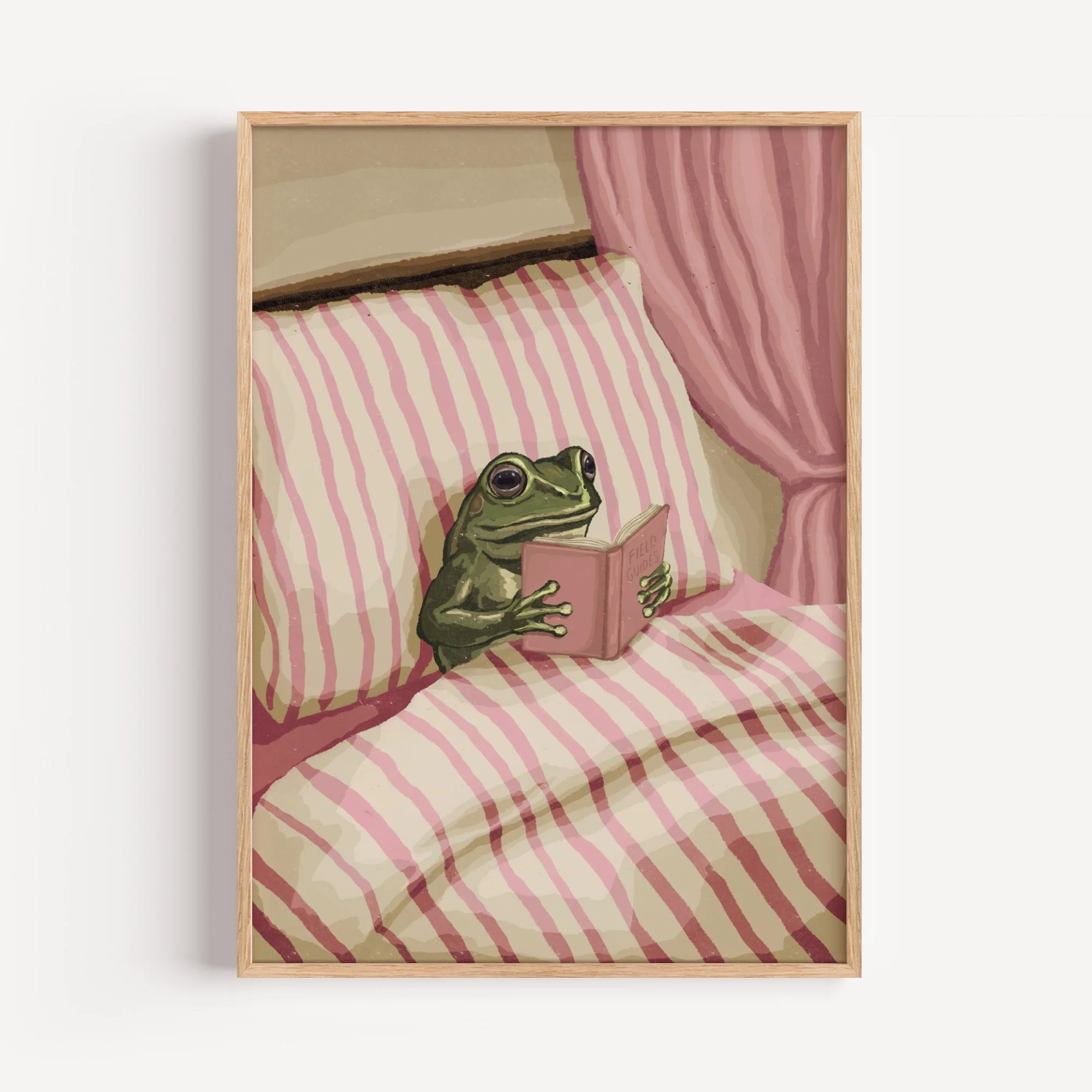 Reading Frog Art Print