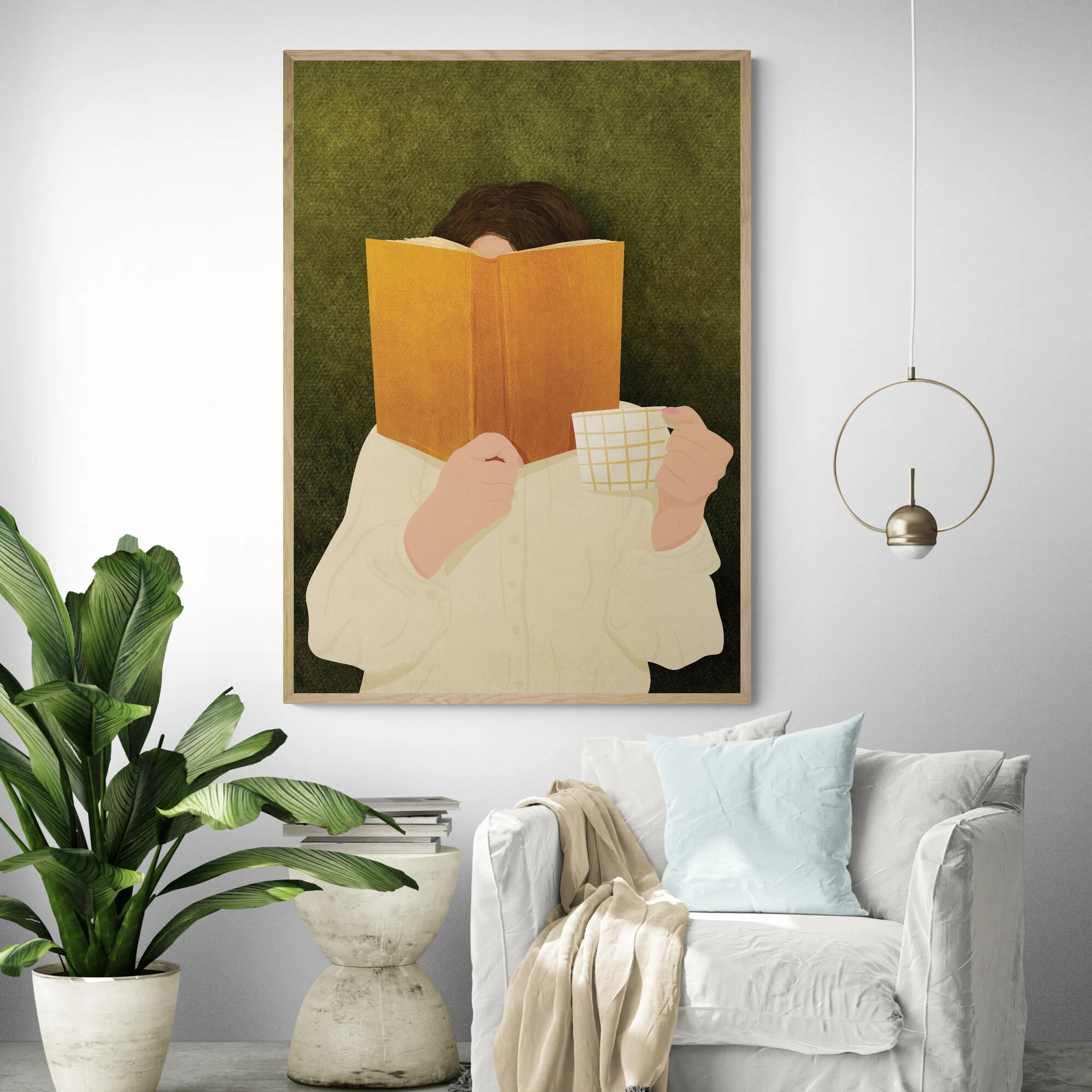 Reading Woman Art Print - Image 3