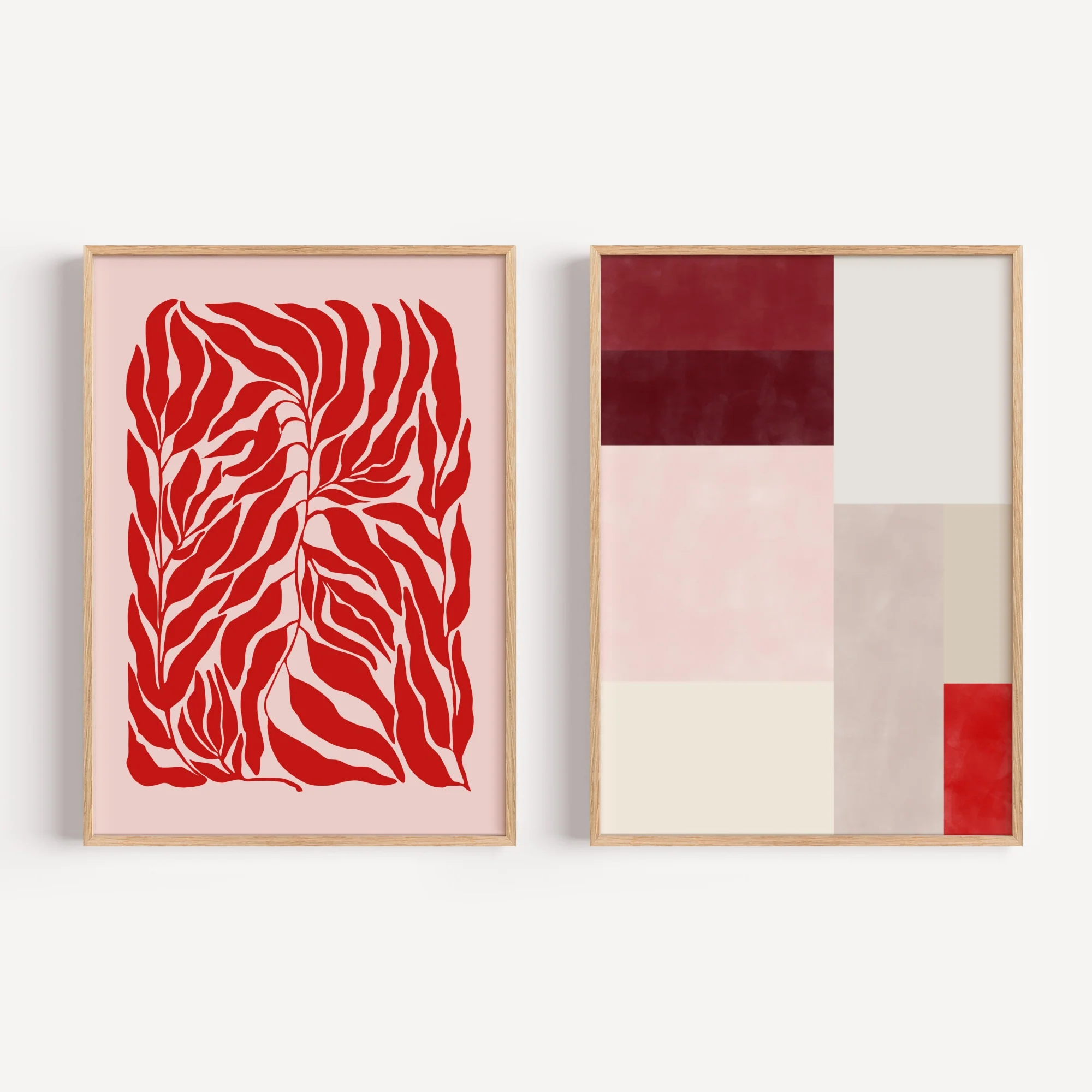 Red Abstract Set by Elena Ristova