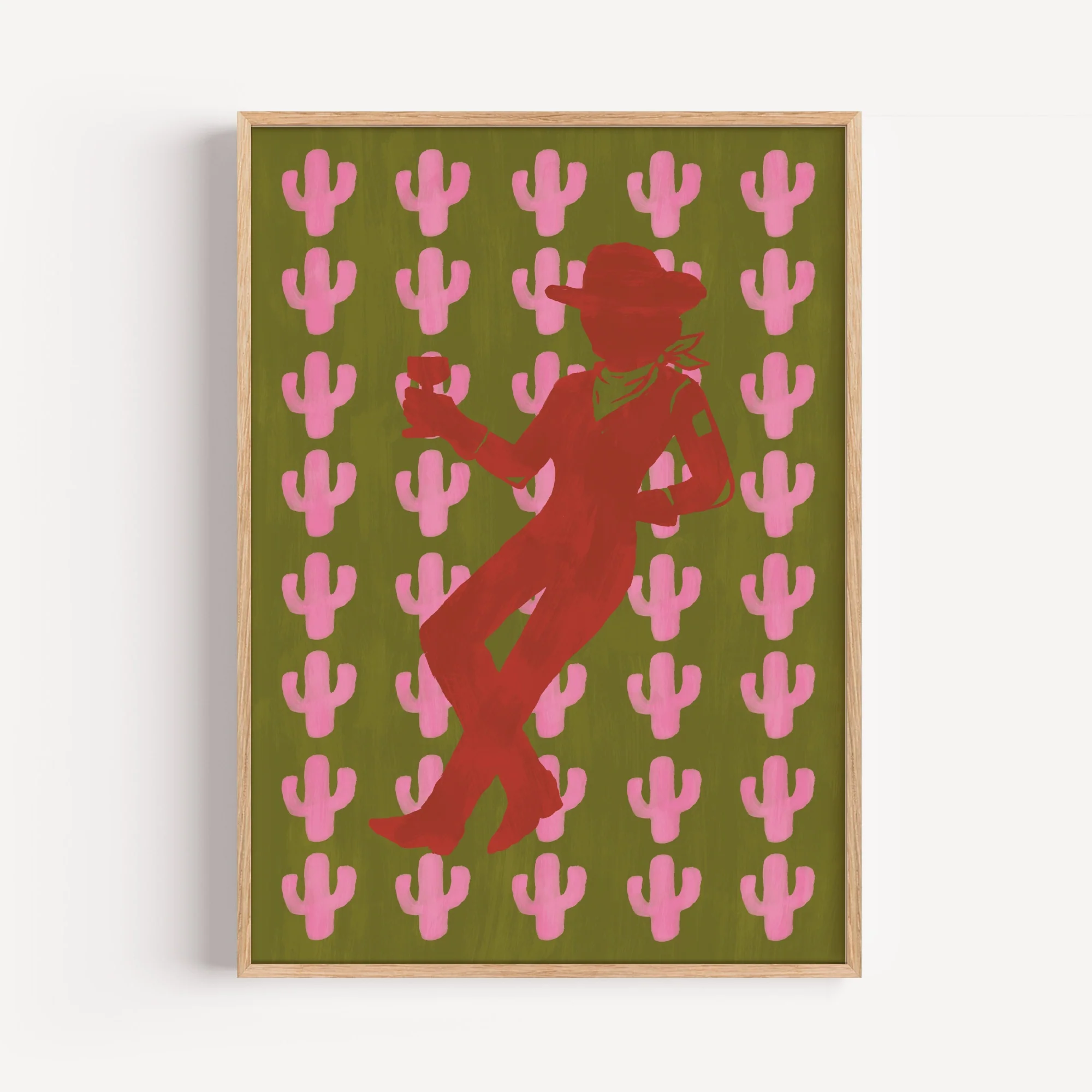 Red Cowgirl Art Print