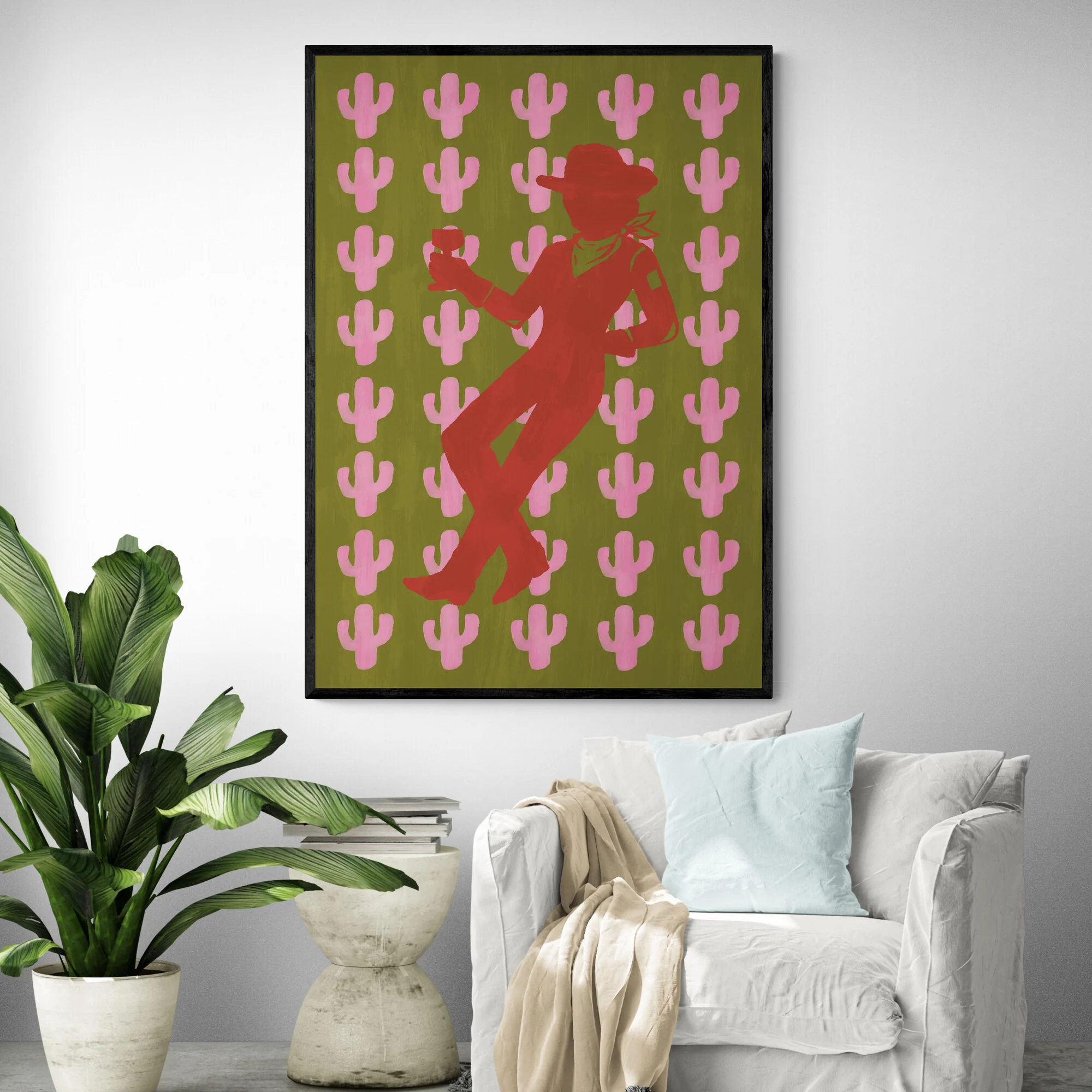 Red Cowgirl Art Print - Image 2