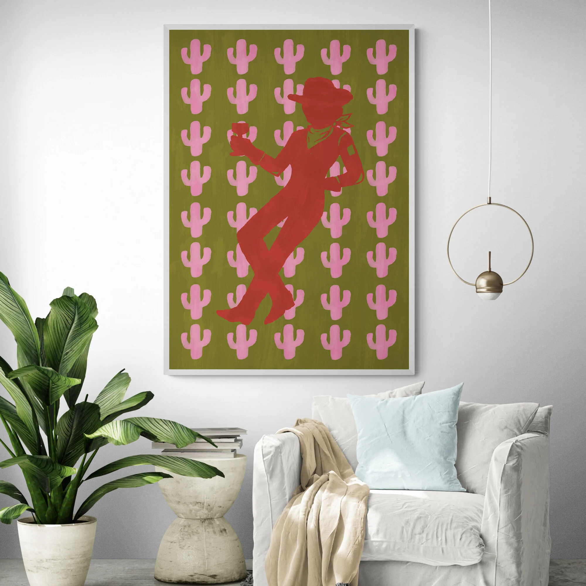 Red Cowgirl Art Print - Image 4