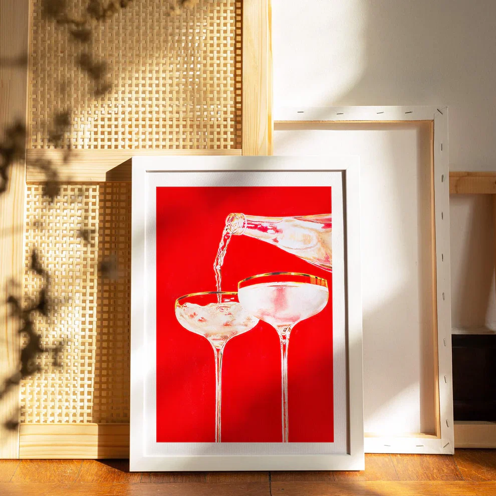 Red Retro Cocktail Glasses by Julia Ockert - Image 3