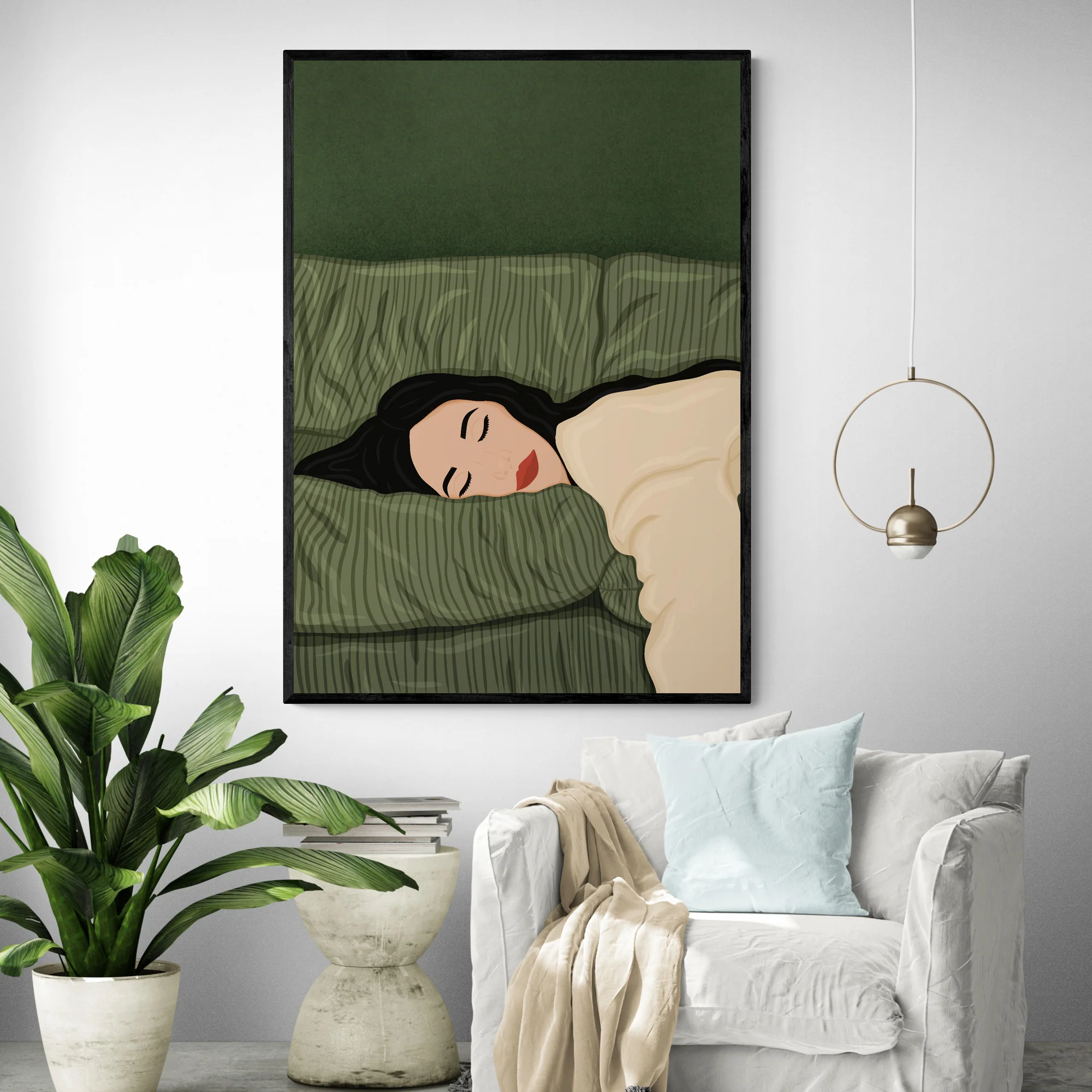 Resting Woman Art Print - Image 3