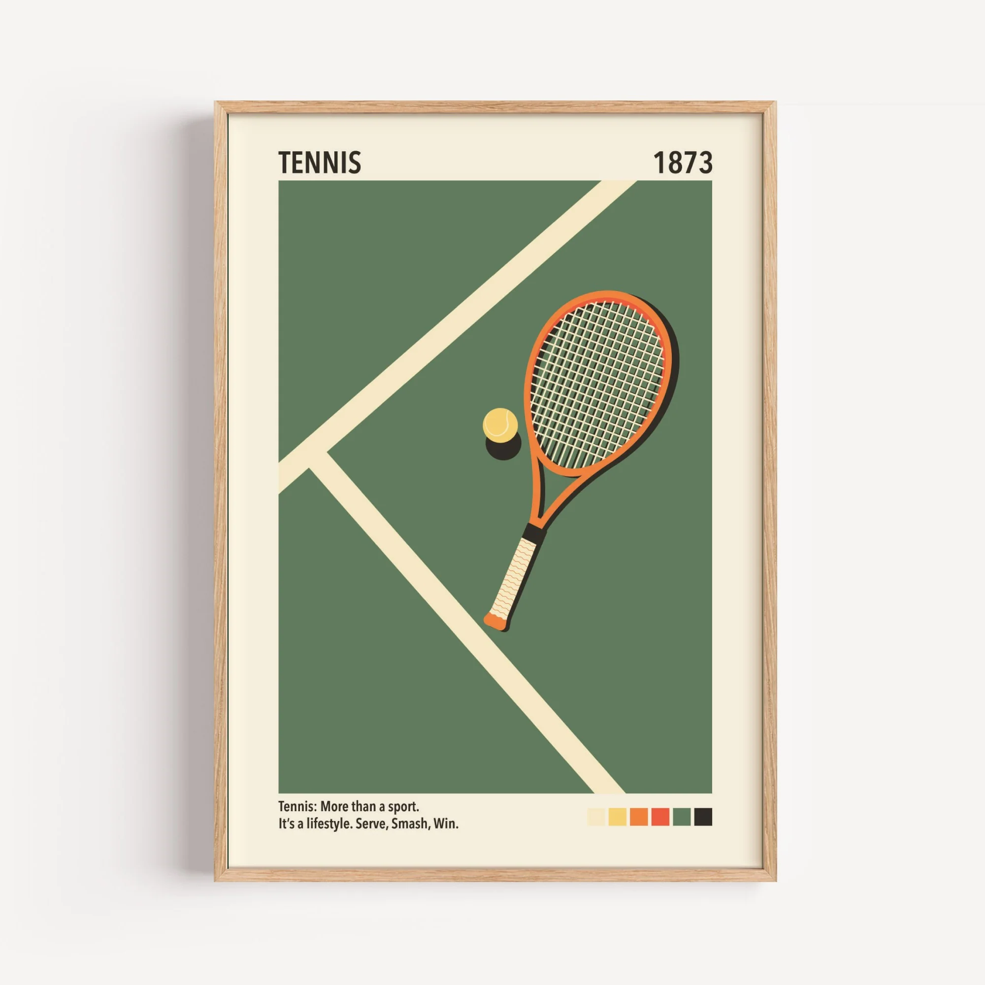 Retro Tennis Art Print