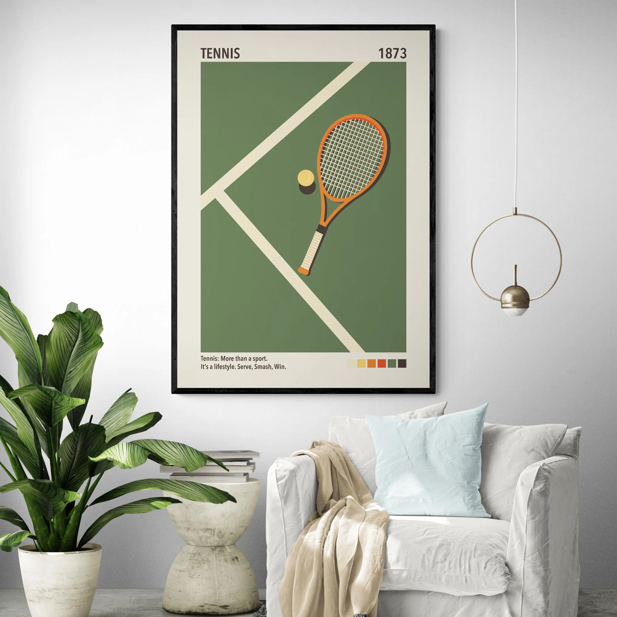 Retro Tennis Art Print - Image 2