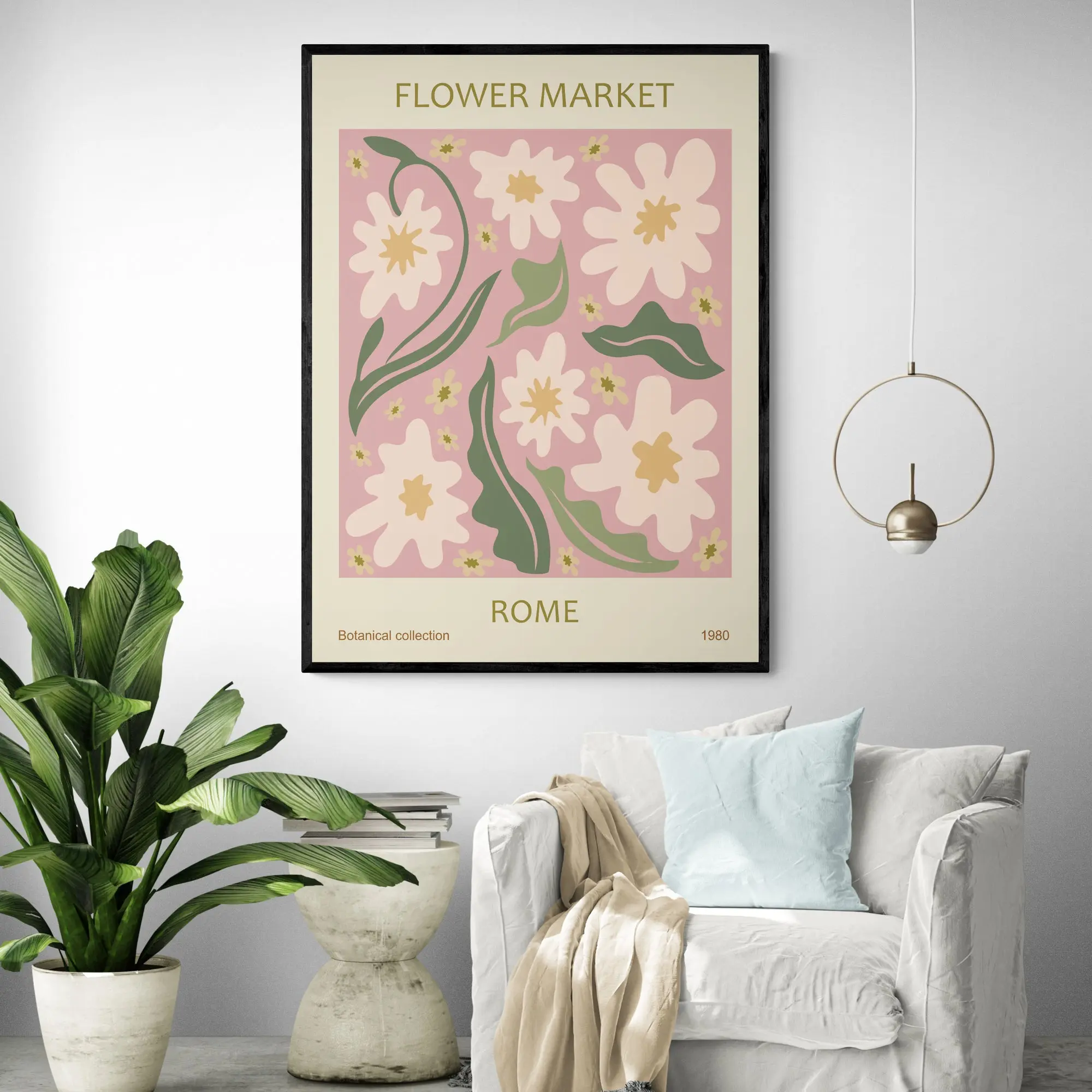 Rome Flower Market Art Print - Image 2