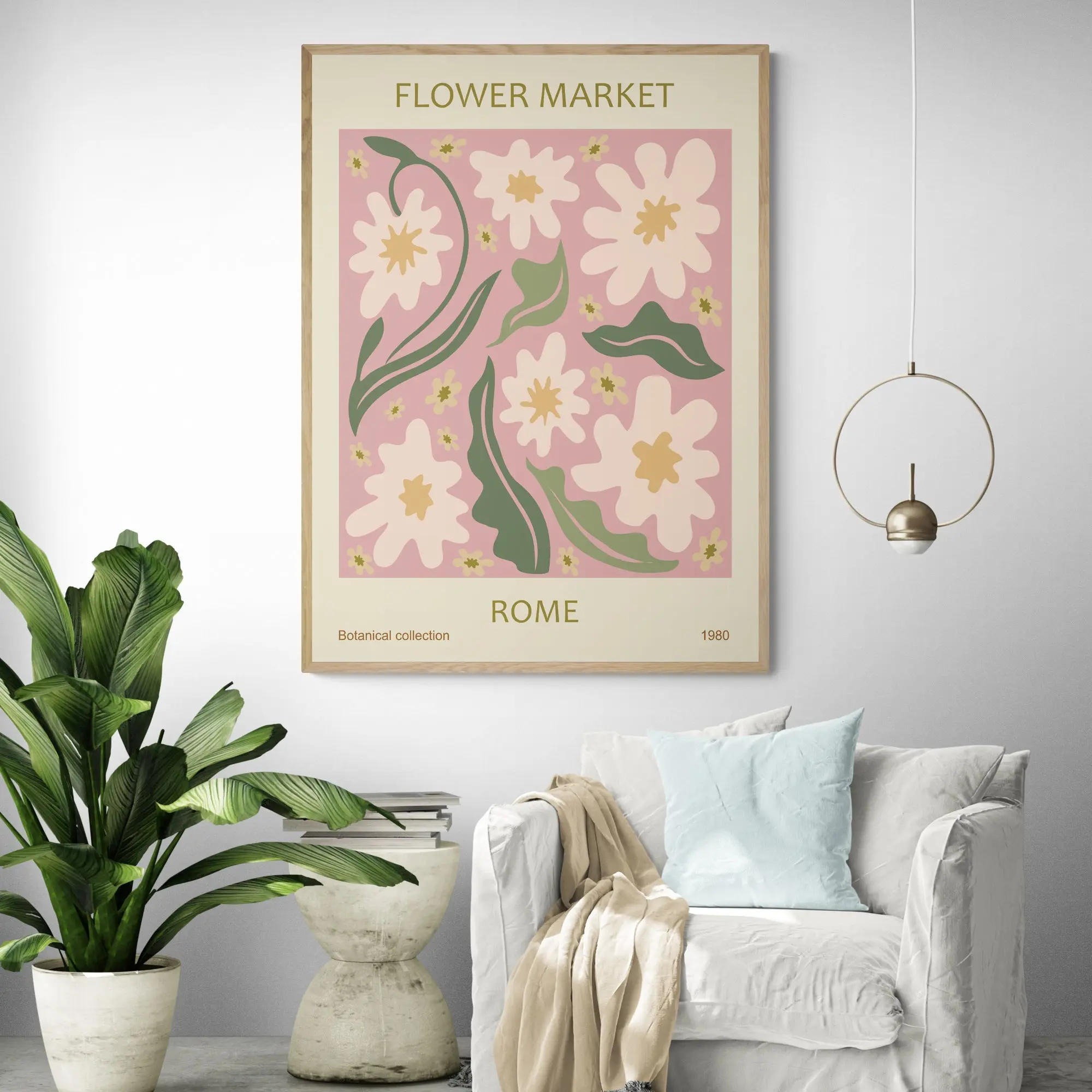 Rome Flower Market Art Print - Image 3