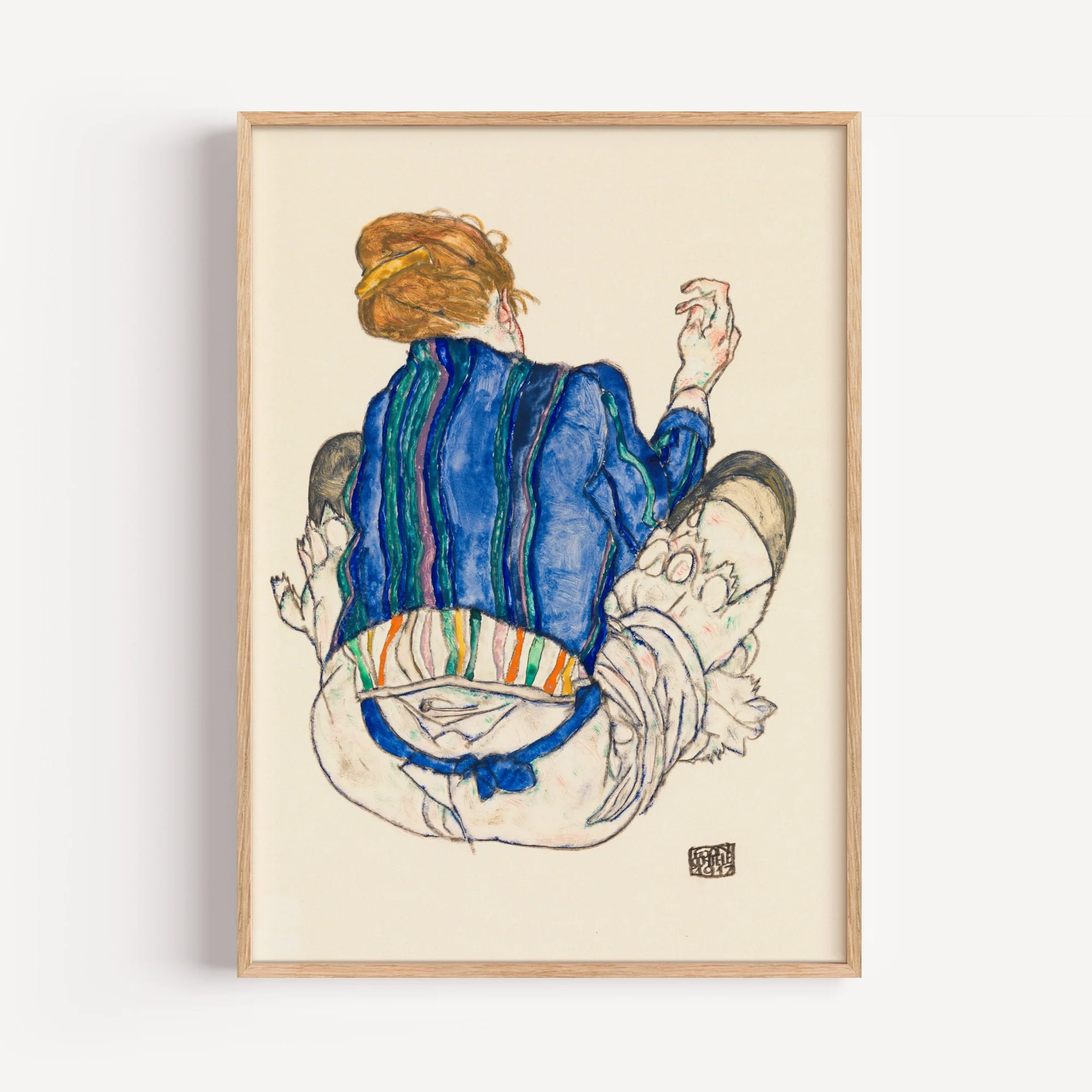 Seated Woman, Back View by Egon Schiele