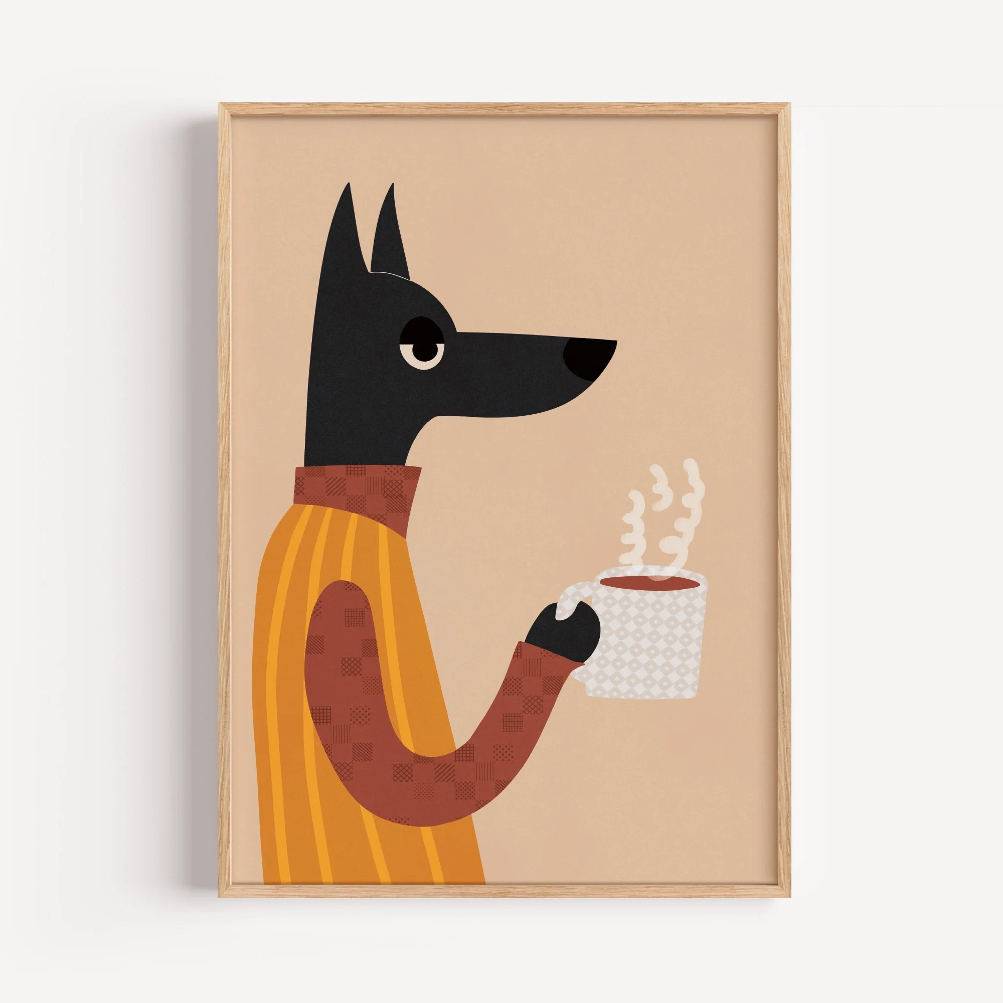 Morning Coffee Dog Art Print