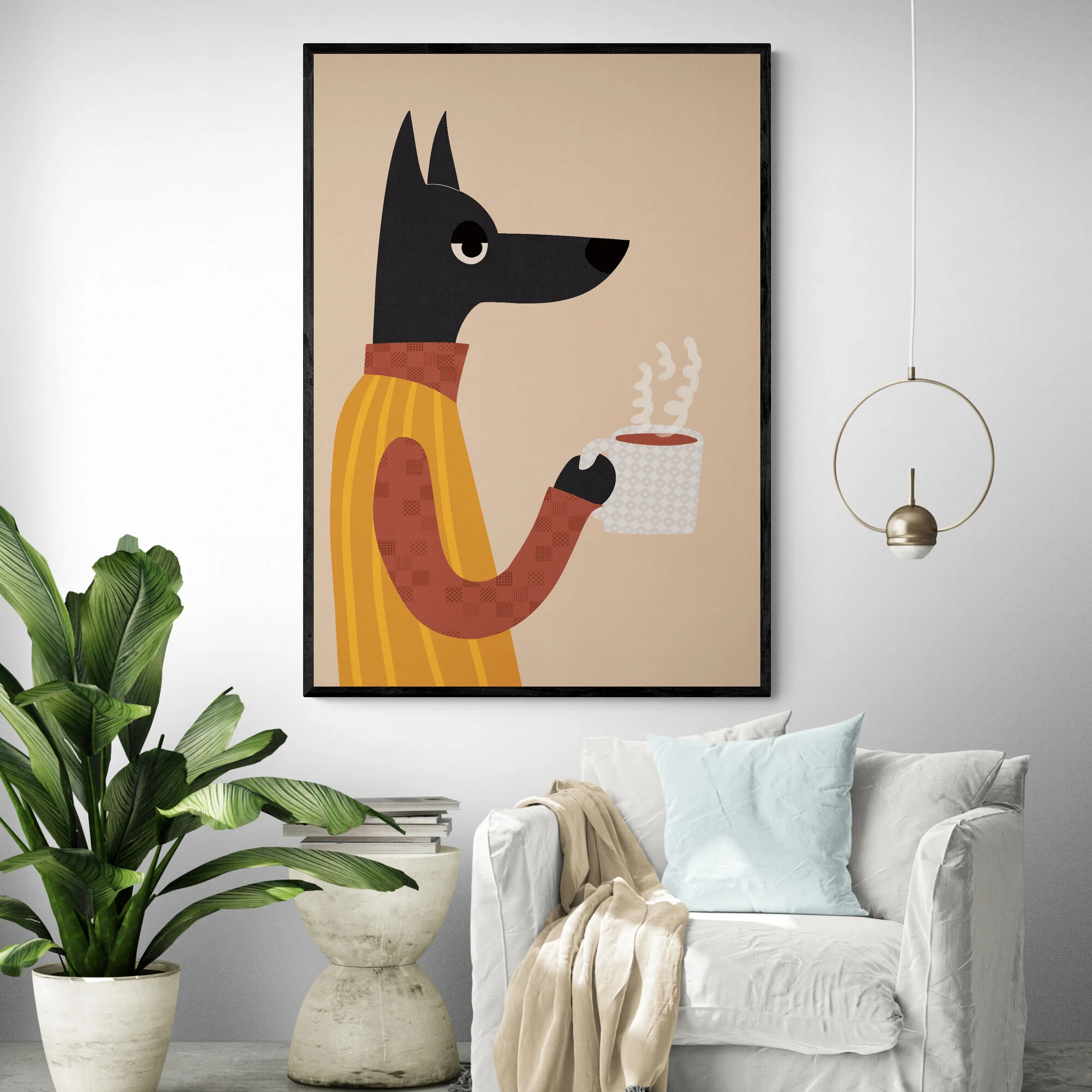 Morning Coffee Dog Art Print - Image 2