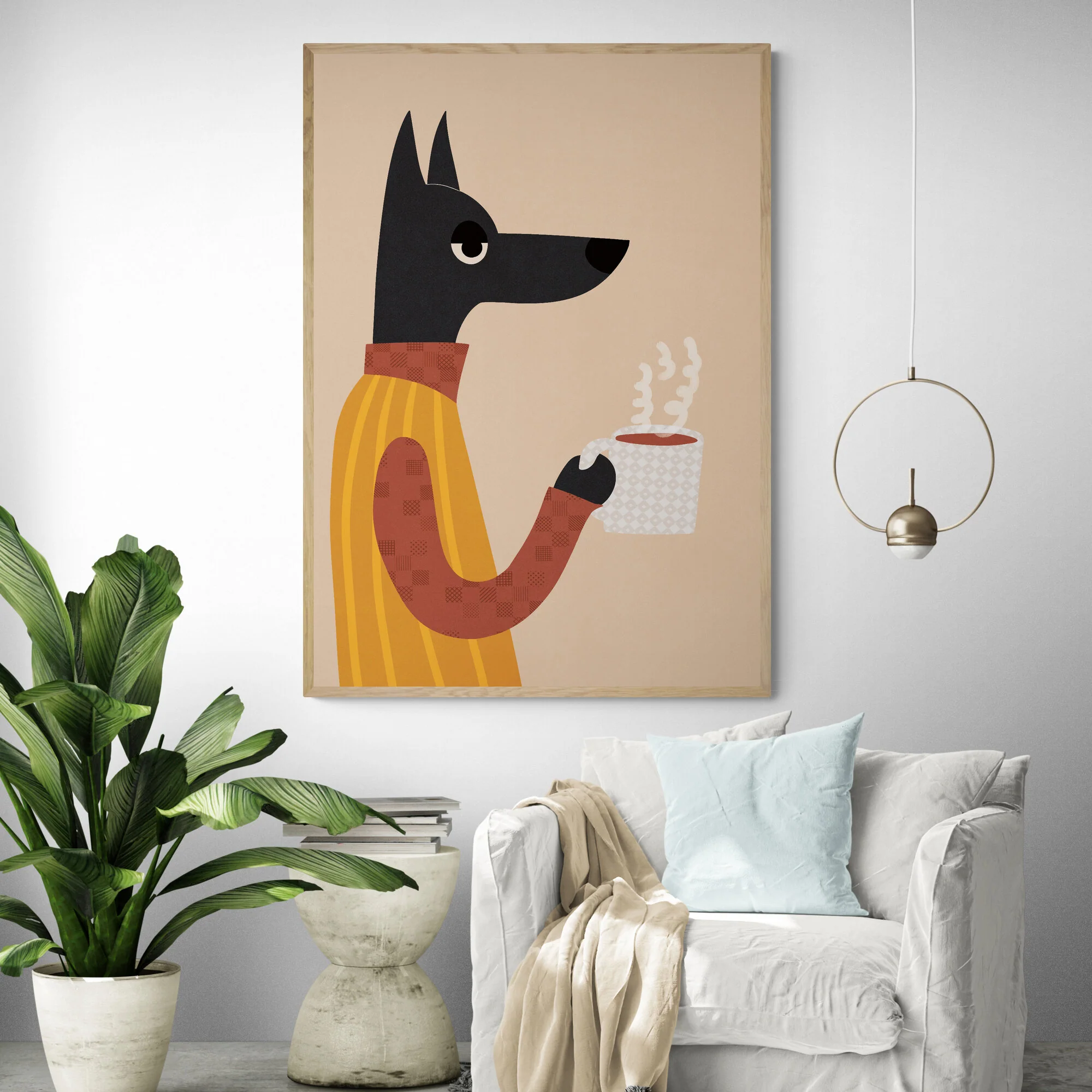 Morning Coffee Dog Art Print - Image 3