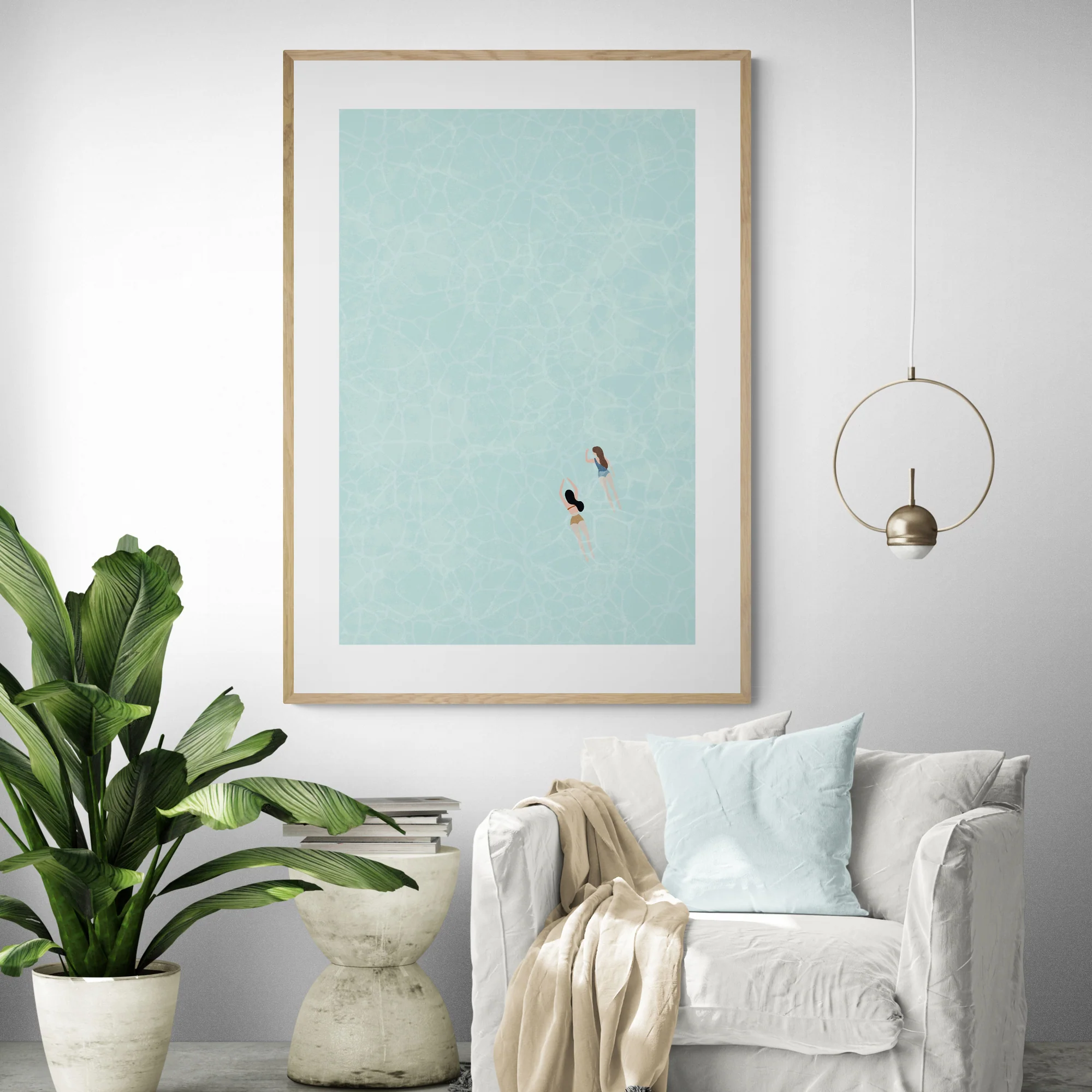 Swimmers In Ocean Art Print - Image 2
