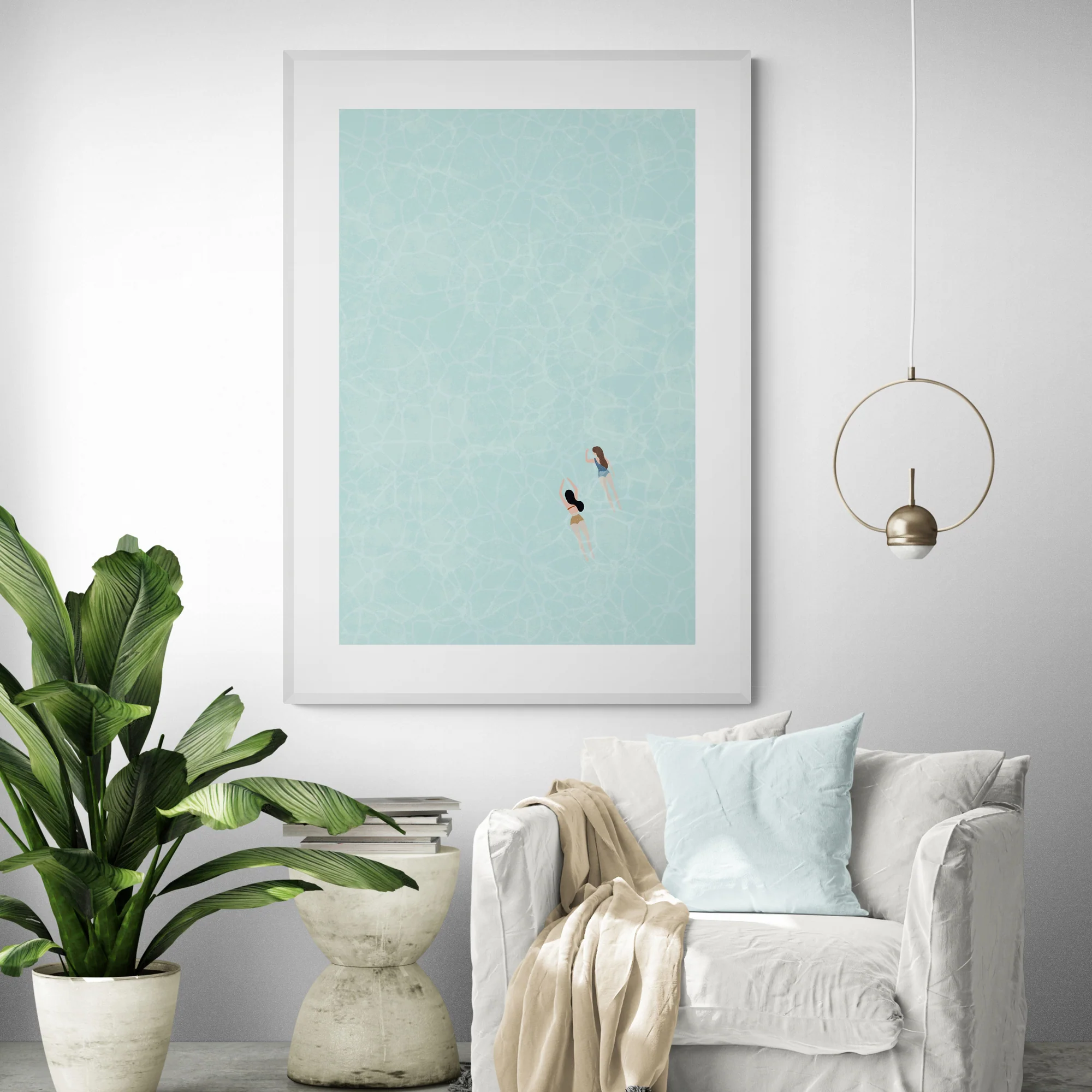 Swimmers In Ocean Art Print - Image 3