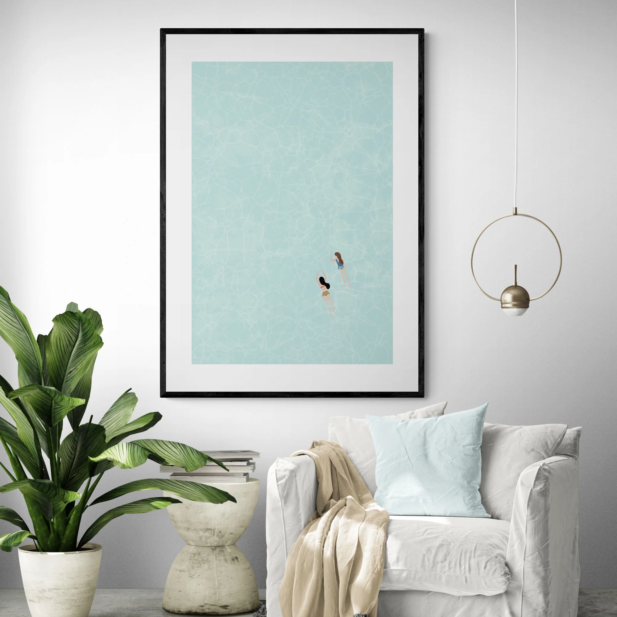 Swimmers In Ocean Art Print - Image 4