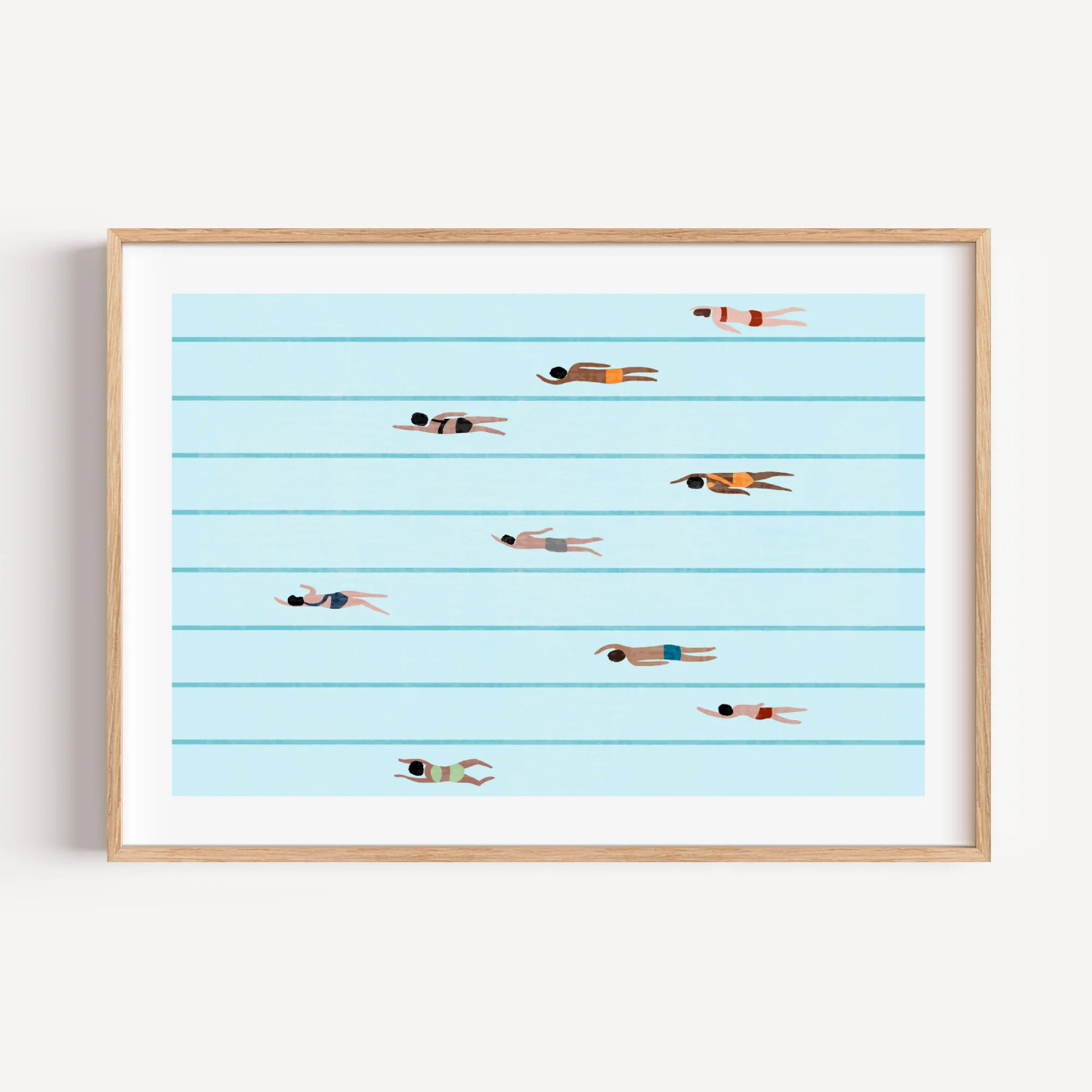 Swimmers In Pool Art Print
