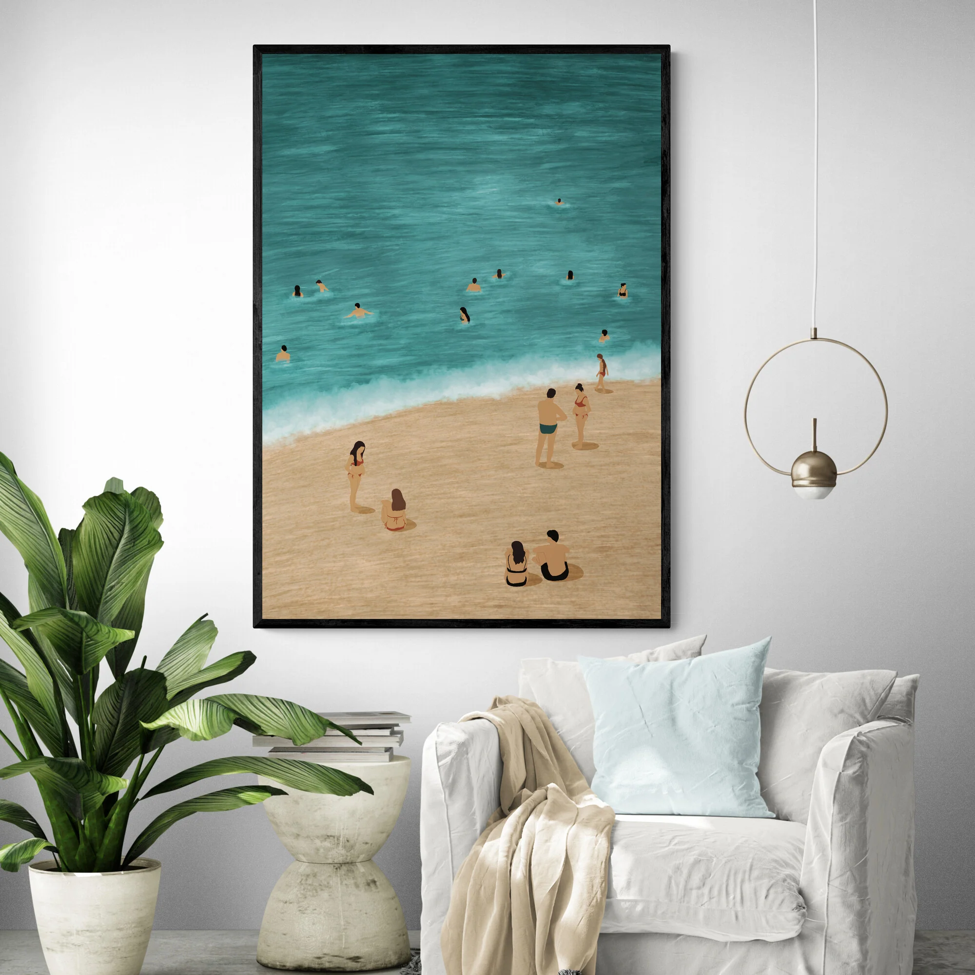 The Beachgoers Art Print - Image 2
