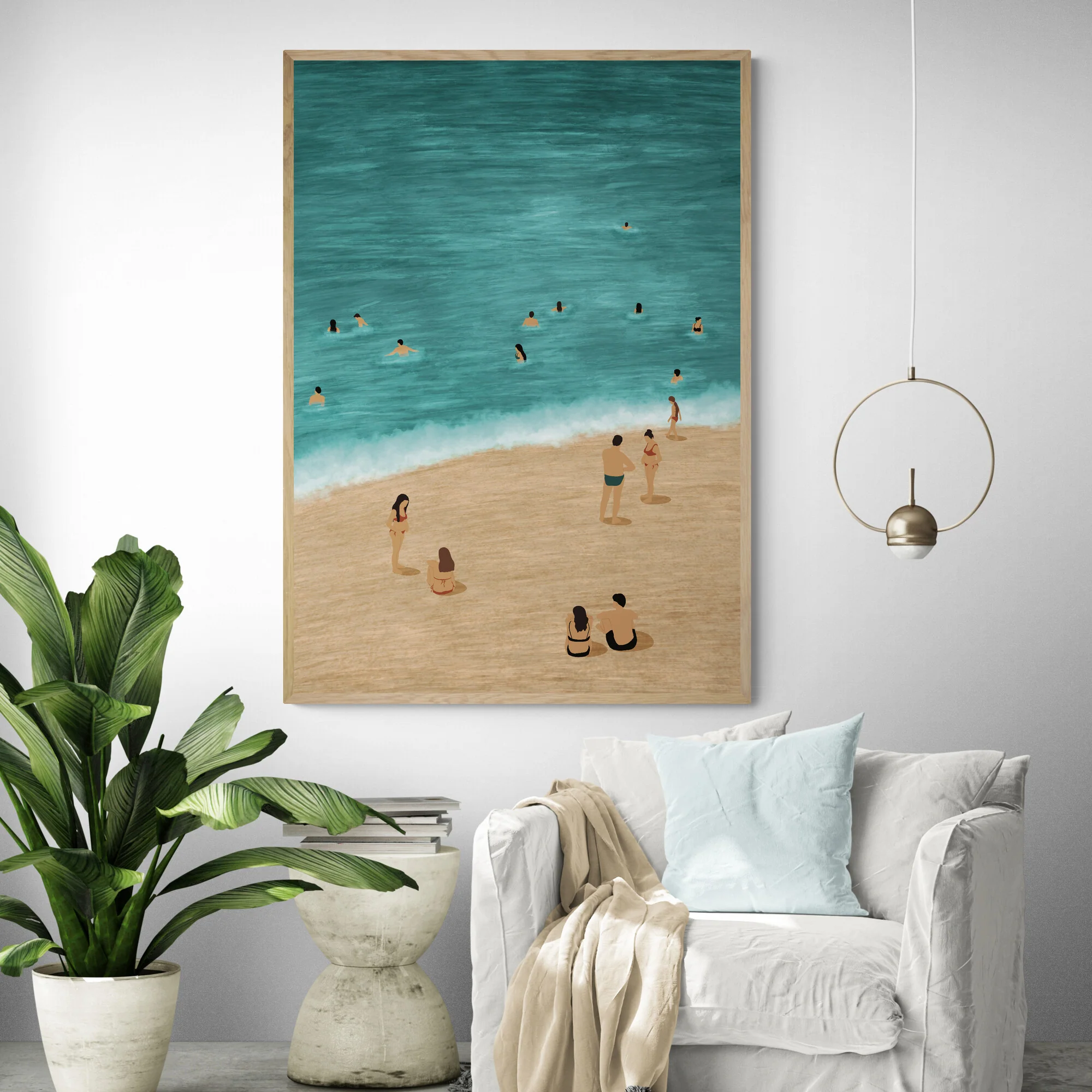 The Beachgoers Art Print - Image 3