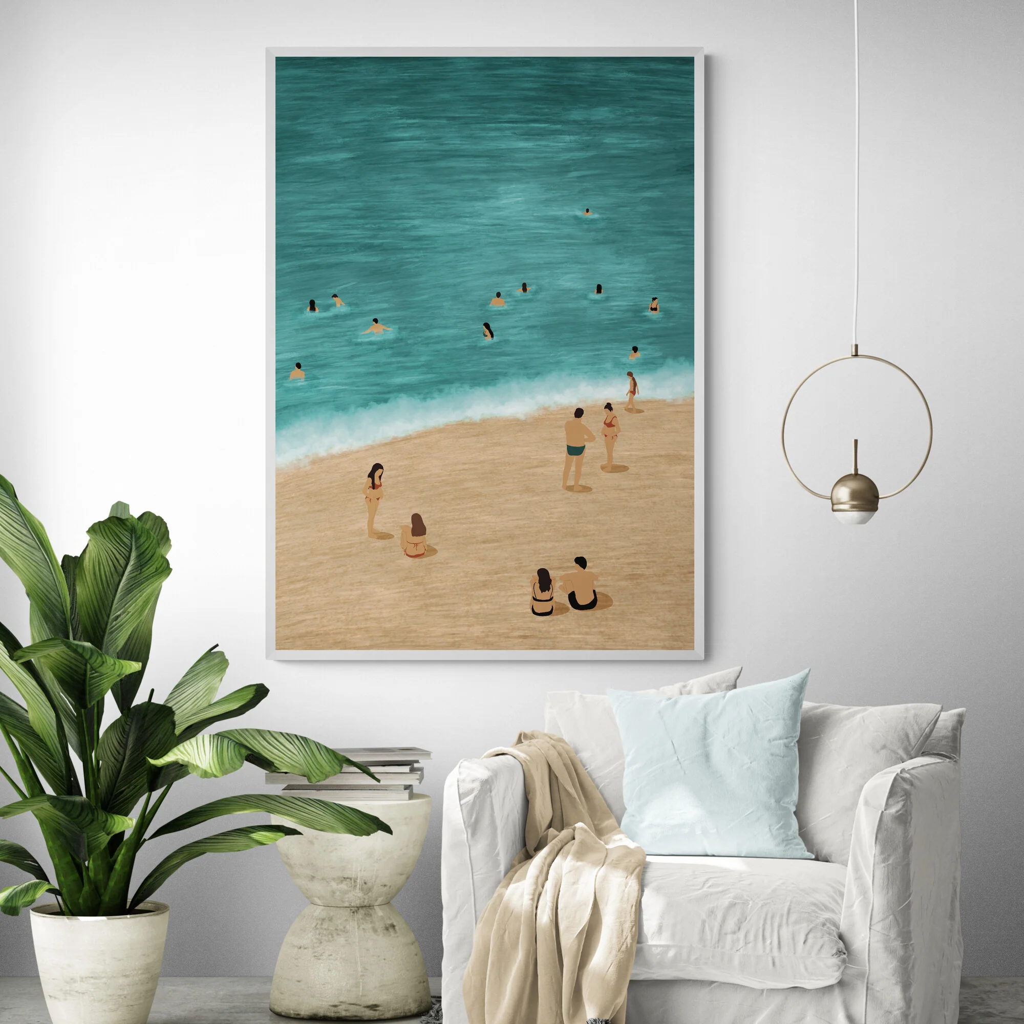 The Beachgoers Art Print - Image 4