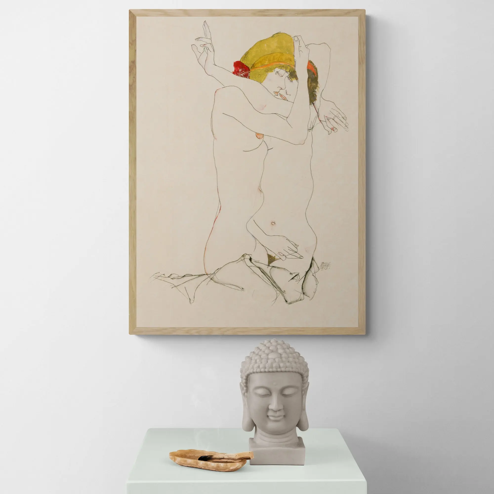 Two Women Embracing by Egon Schiele - Image 3