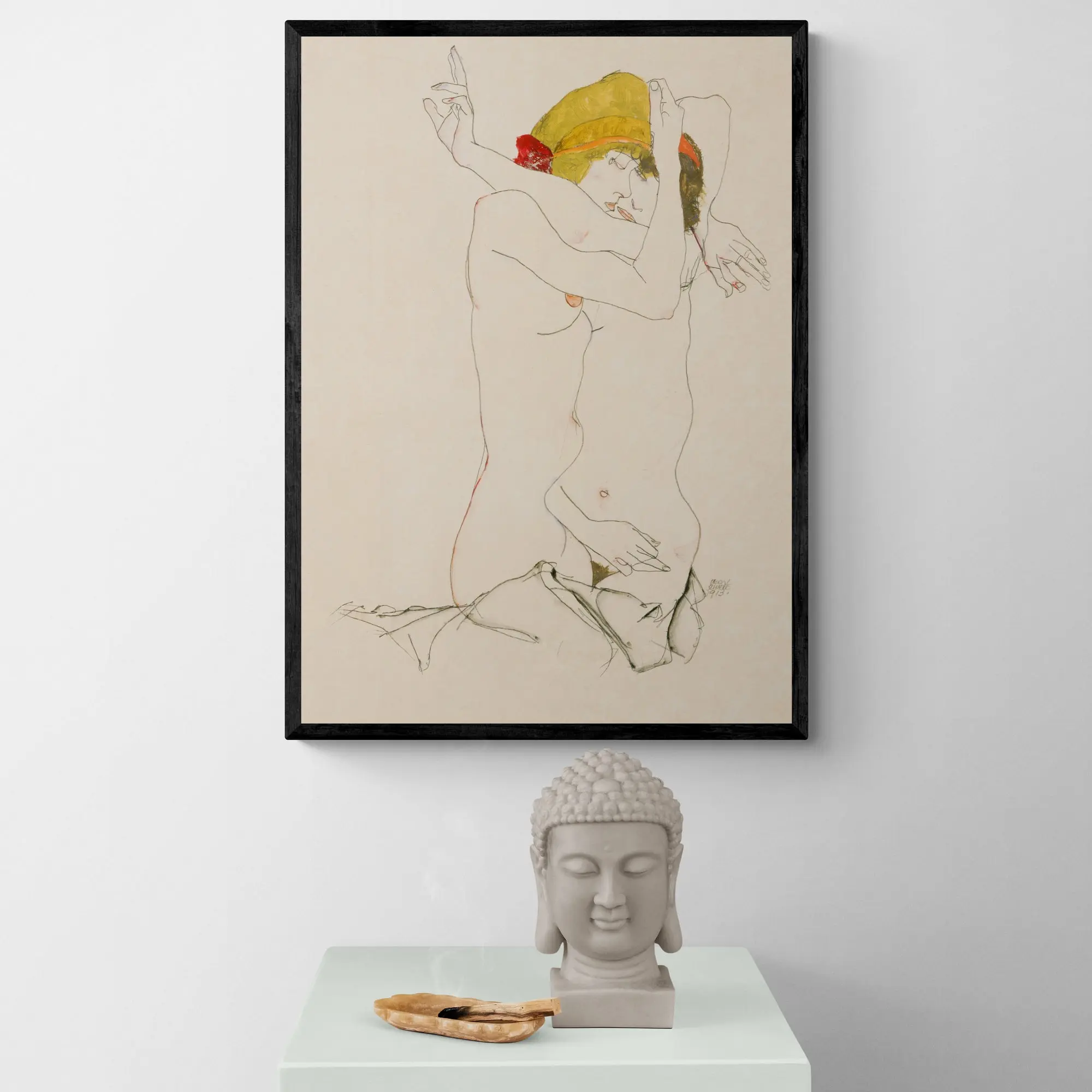 Two Women Embracing by Egon Schiele - Image 4