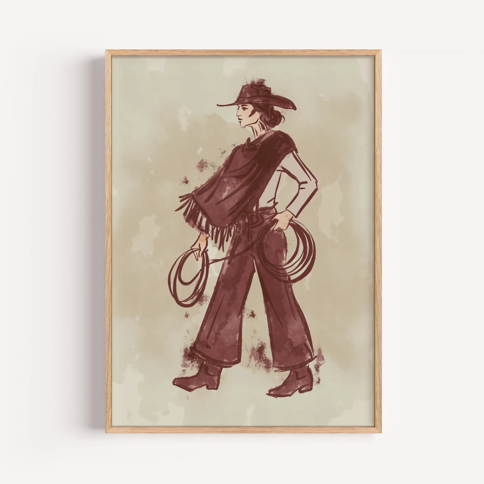 Western Cowgirl Art Print