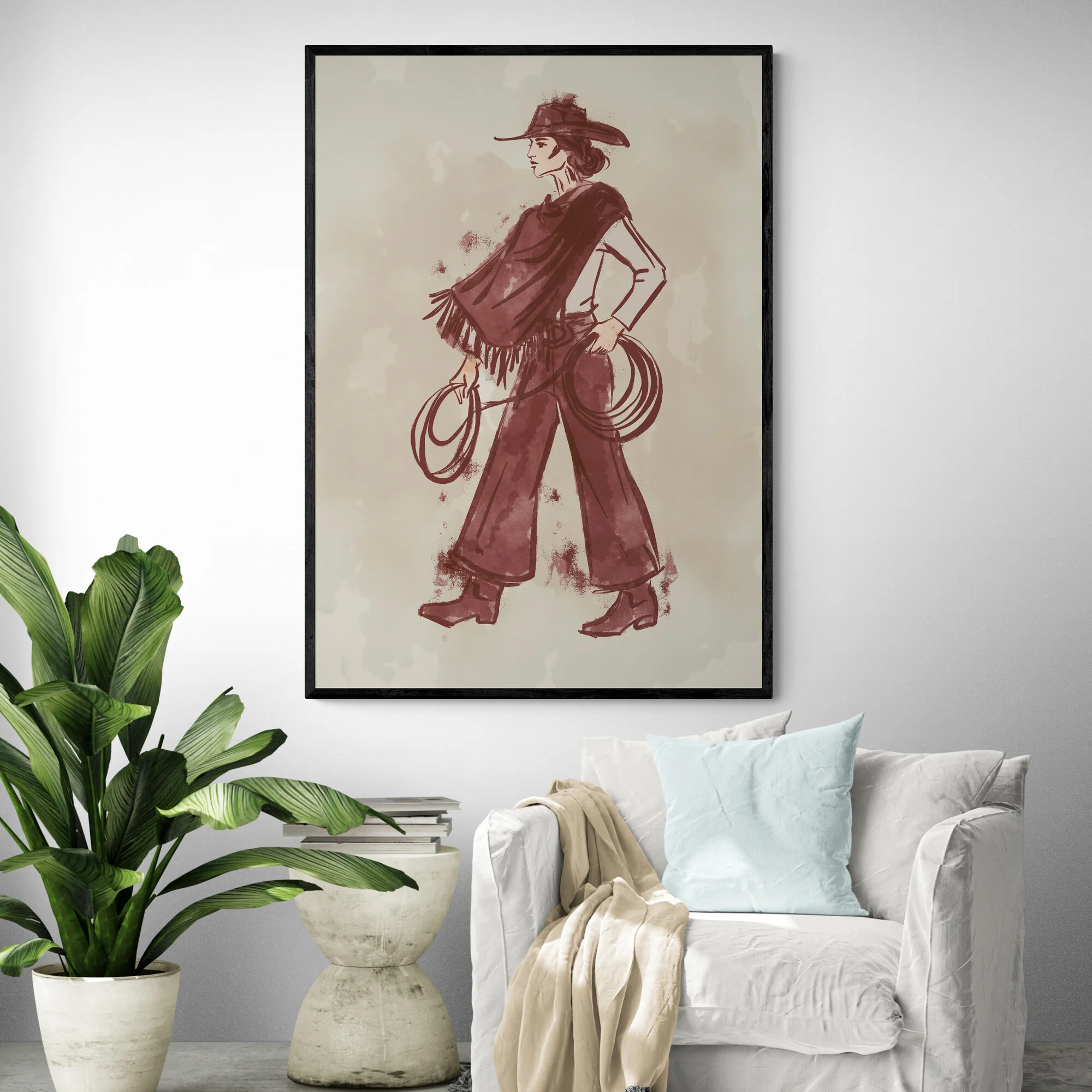 Western Cowgirl Art Print - Image 2