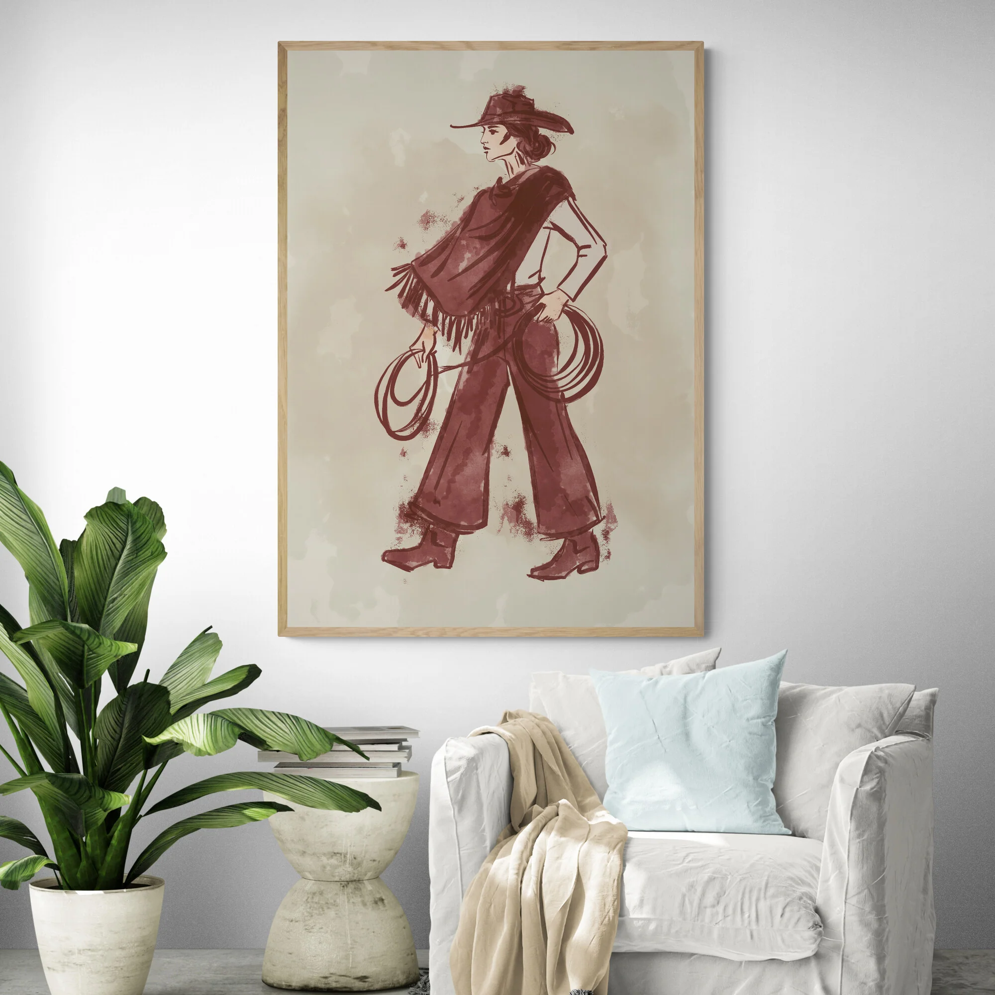 Western Cowgirl Art Print - Image 3